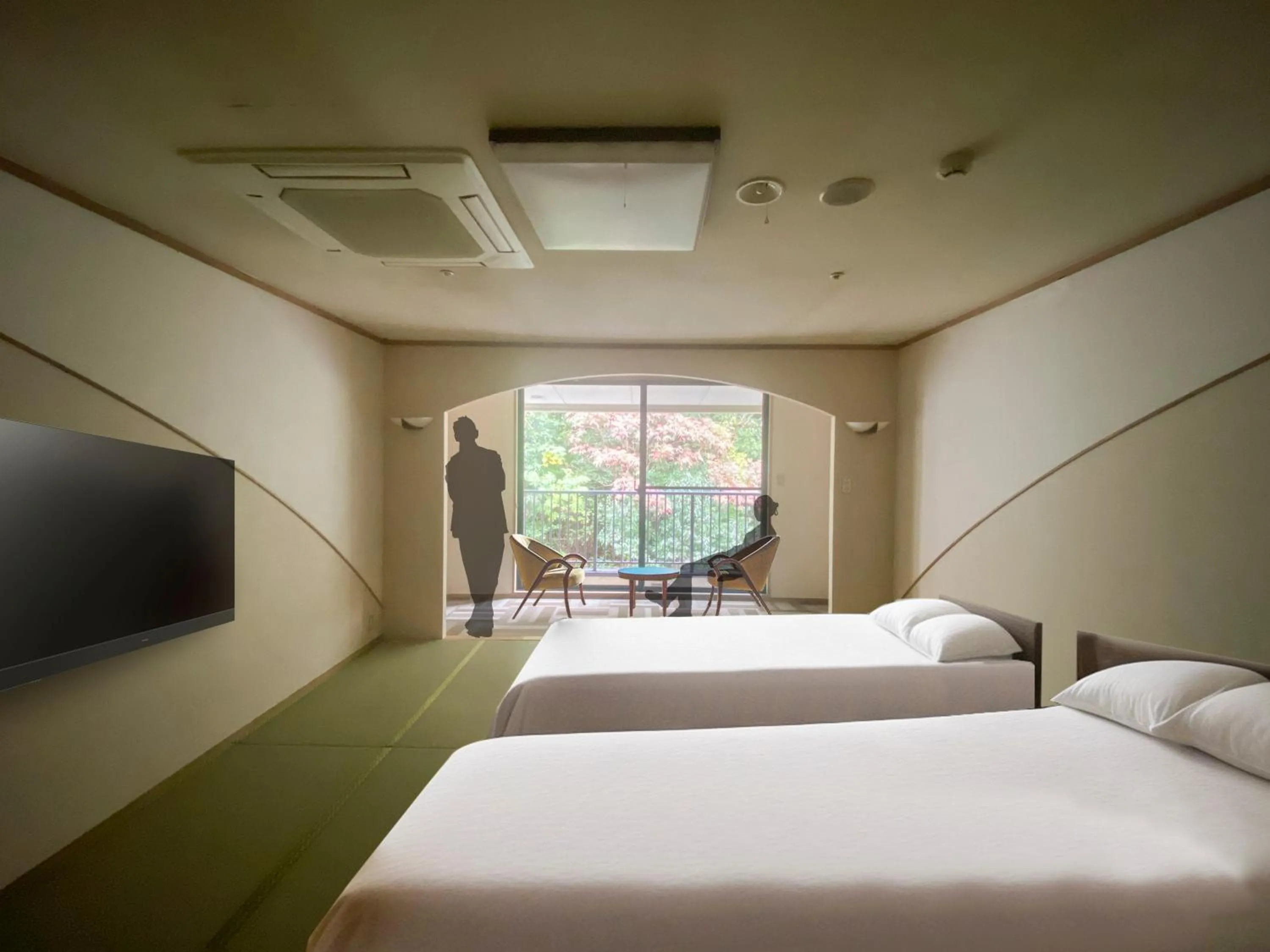 Bed in Hotel Flags Kuju Kusima