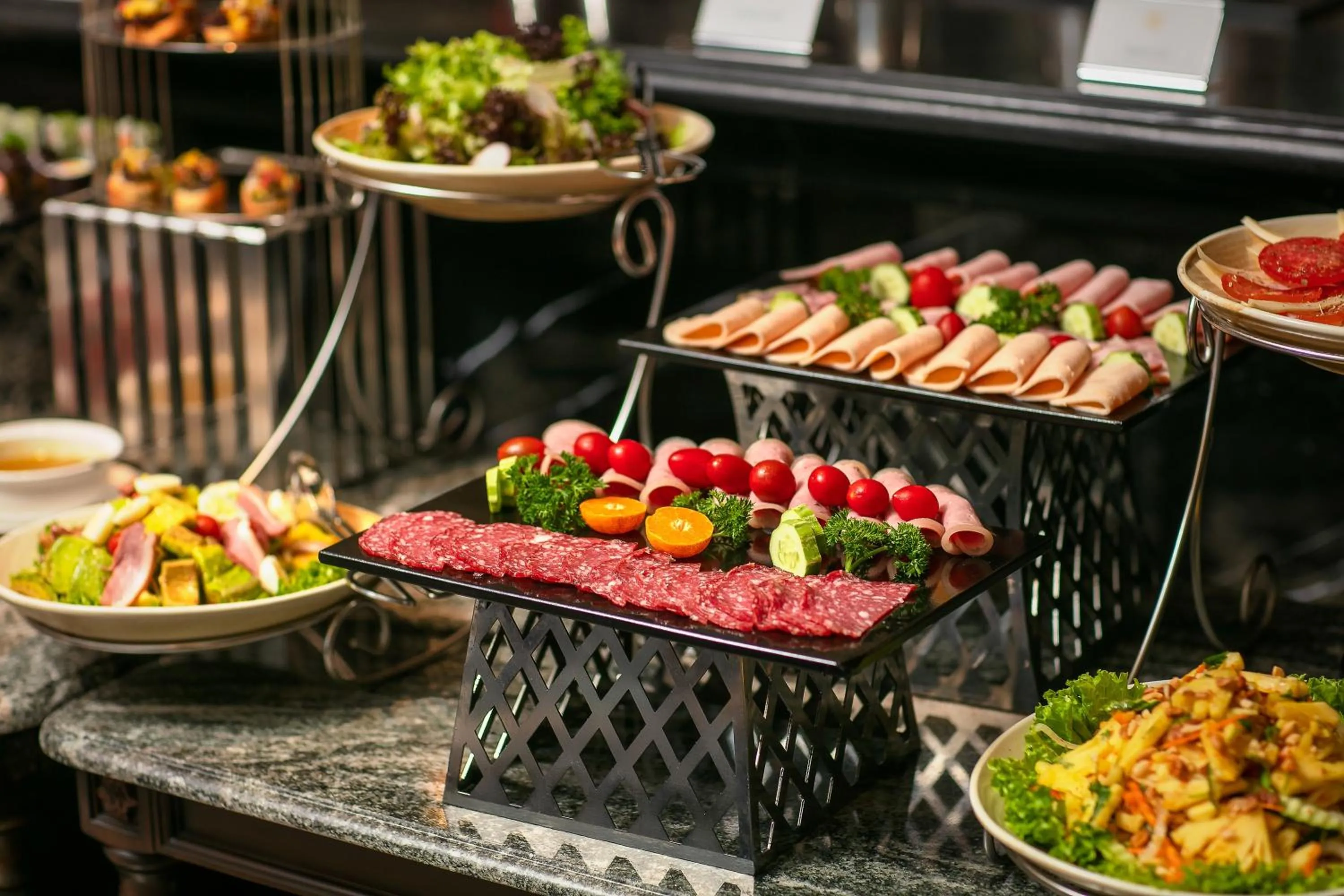 Buffet breakfast in La Mejor Hotel & Sky Bar