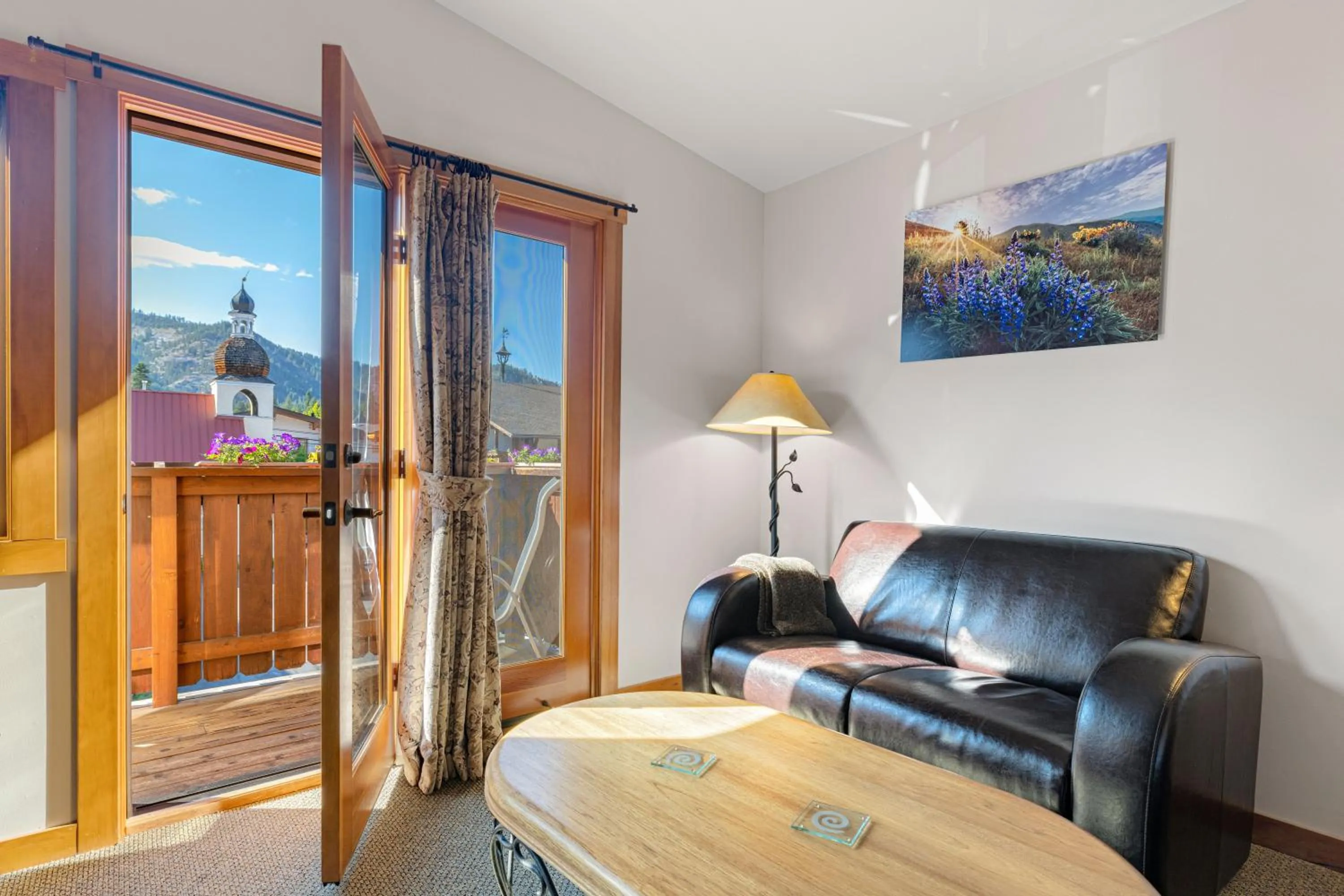 Seating area in Solstice Suites