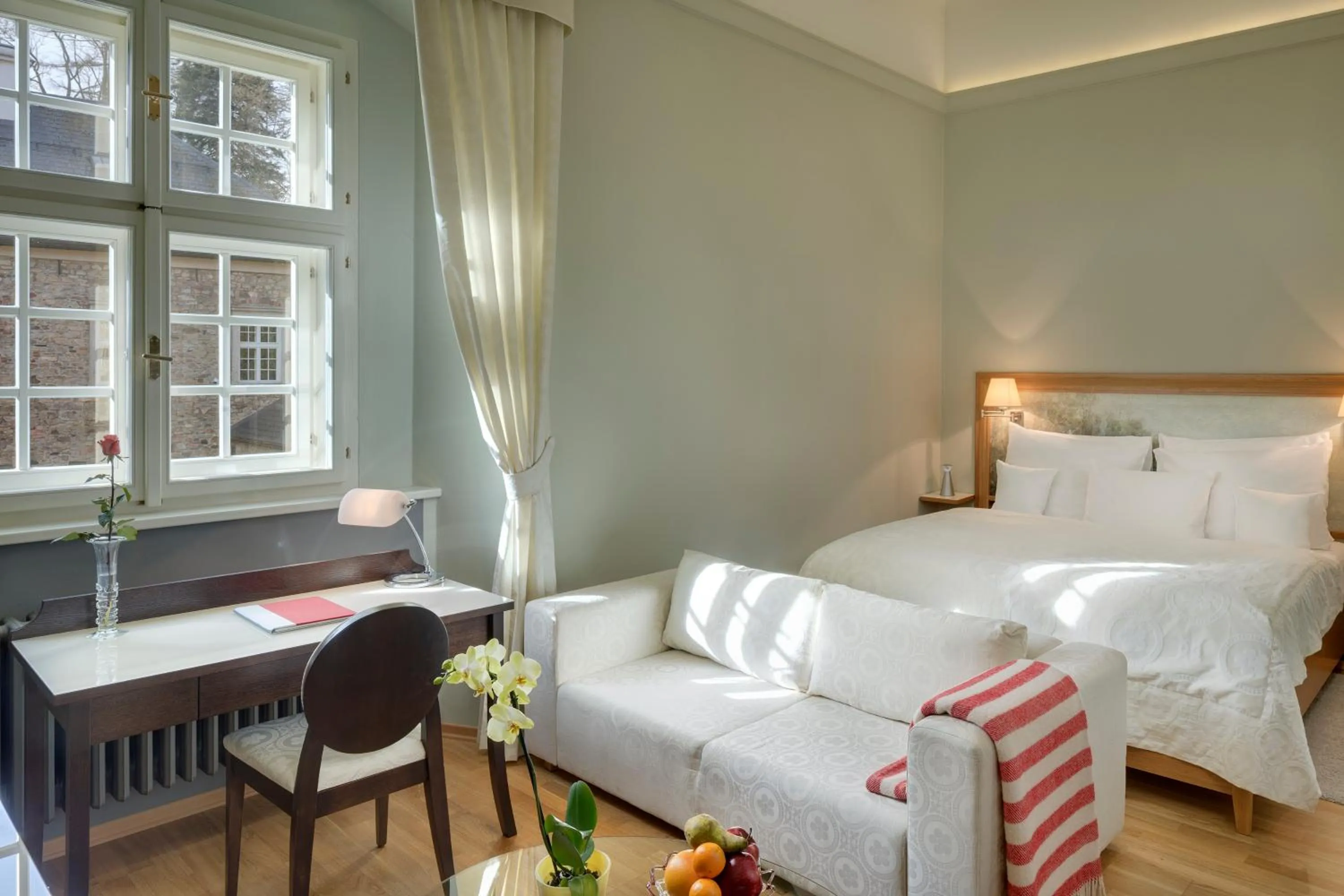 Living room, Bed in Chateau Herálec Boutique Hotel & Spa by L'Occitane