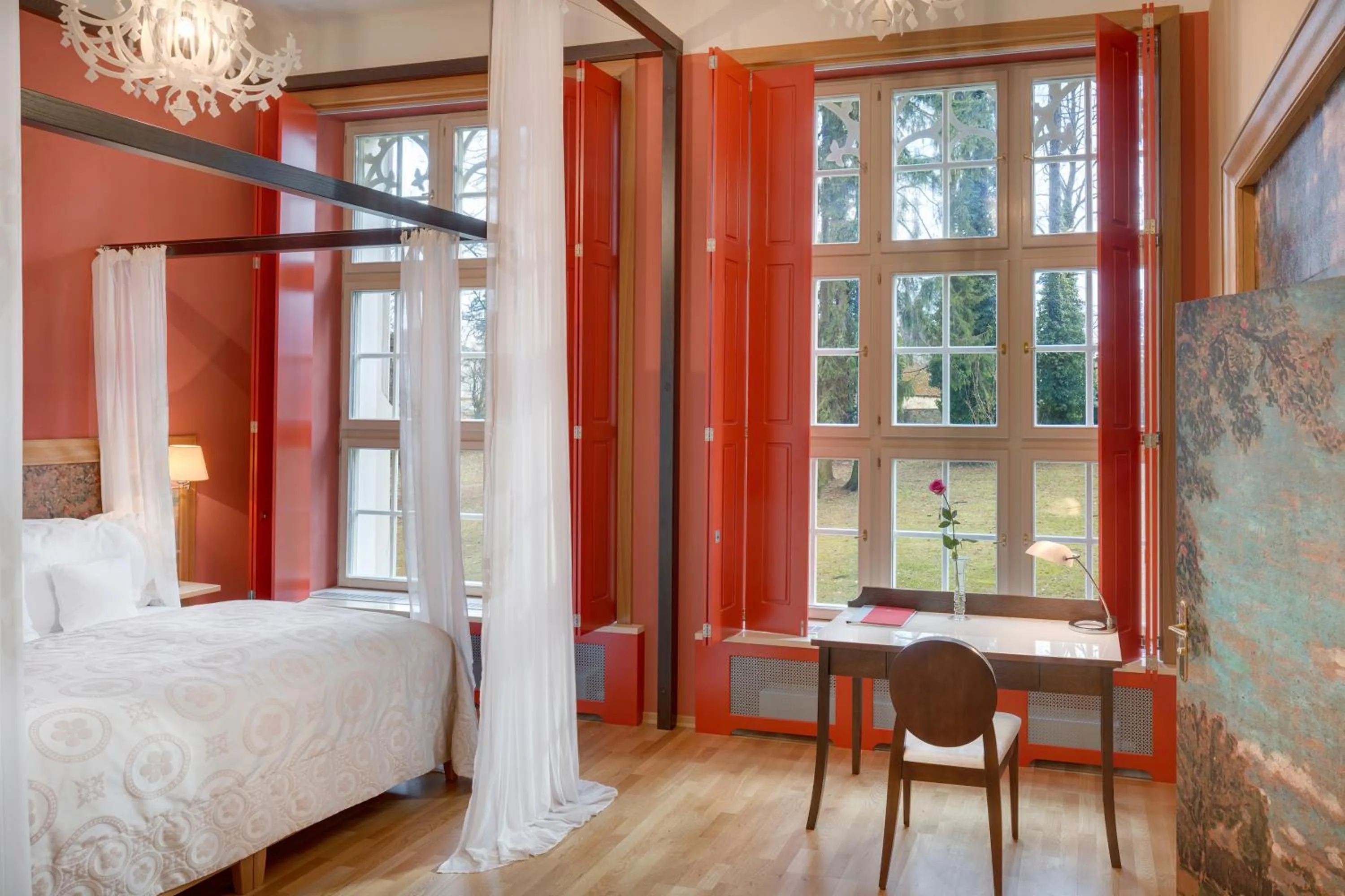 Bed in Chateau Herálec Boutique Hotel & Spa by L'Occitane