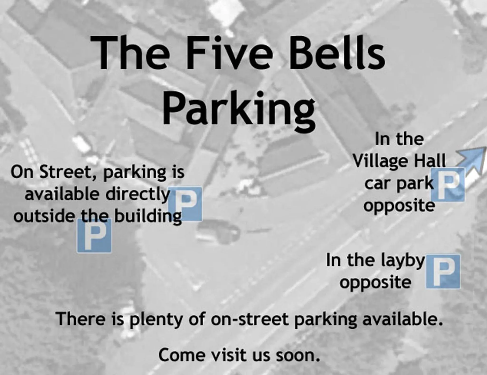 Text overlay in The Five Bells