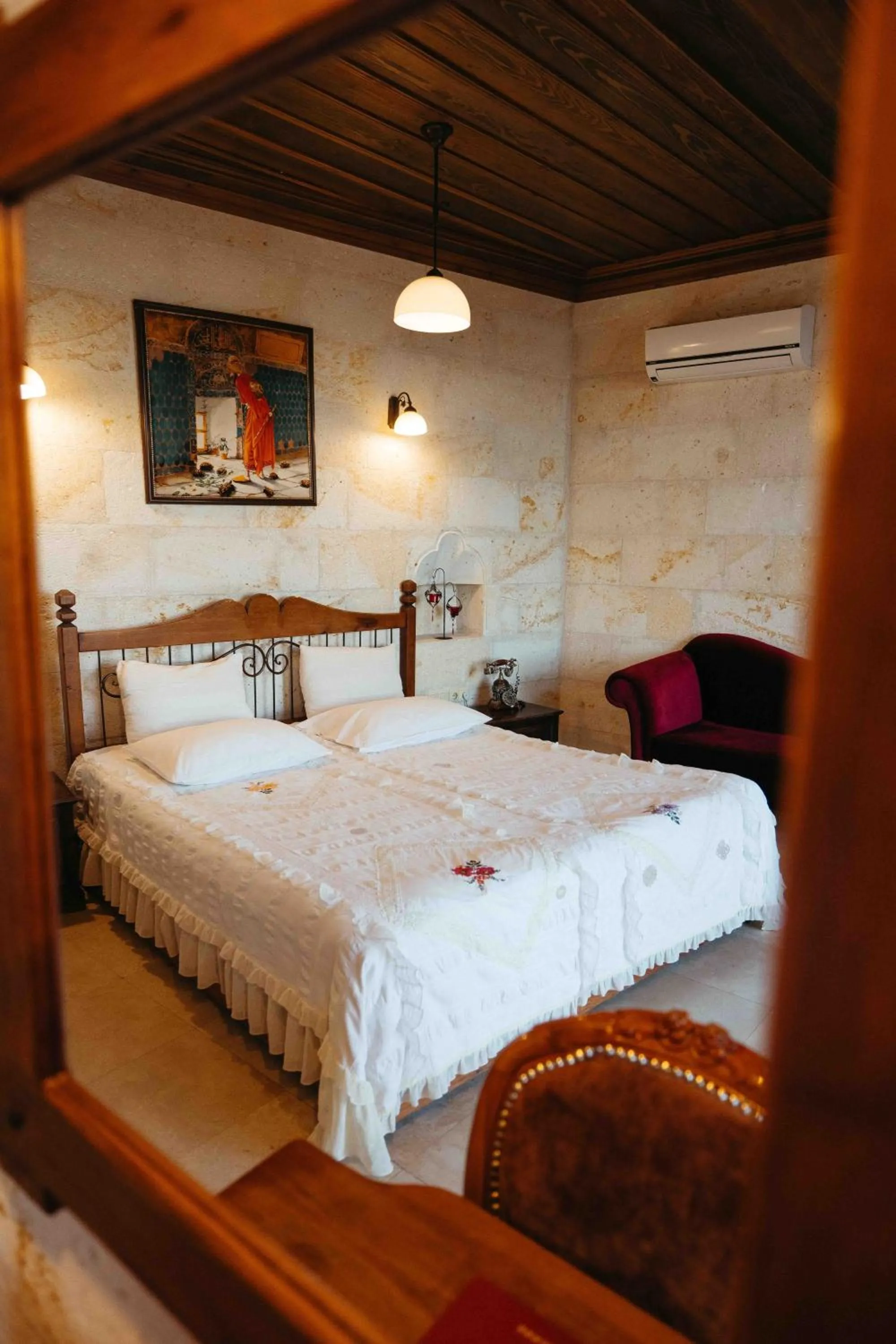 Bed in Mithra Cave Cappadocia