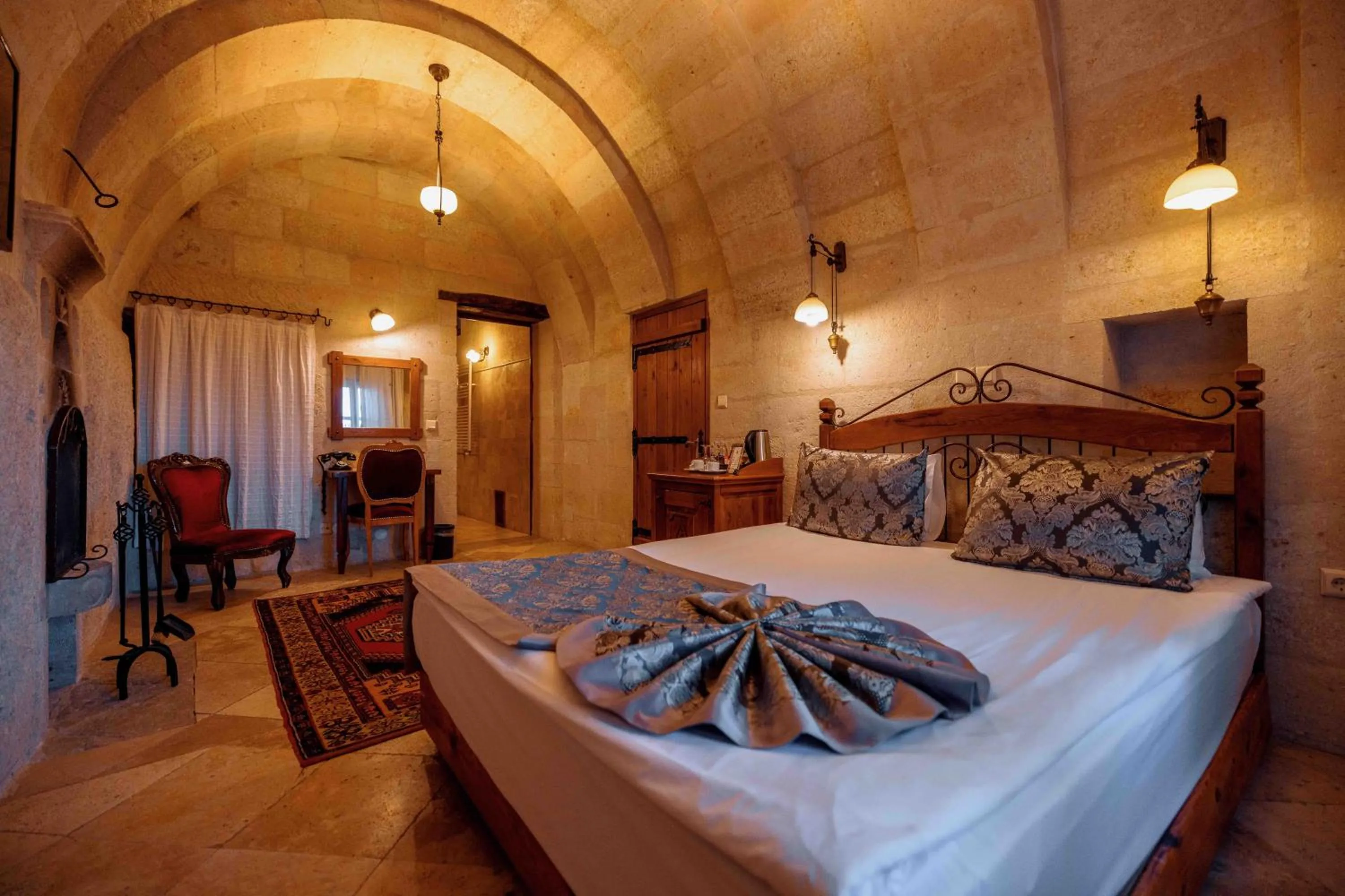 Bed in Mithra Cave Cappadocia