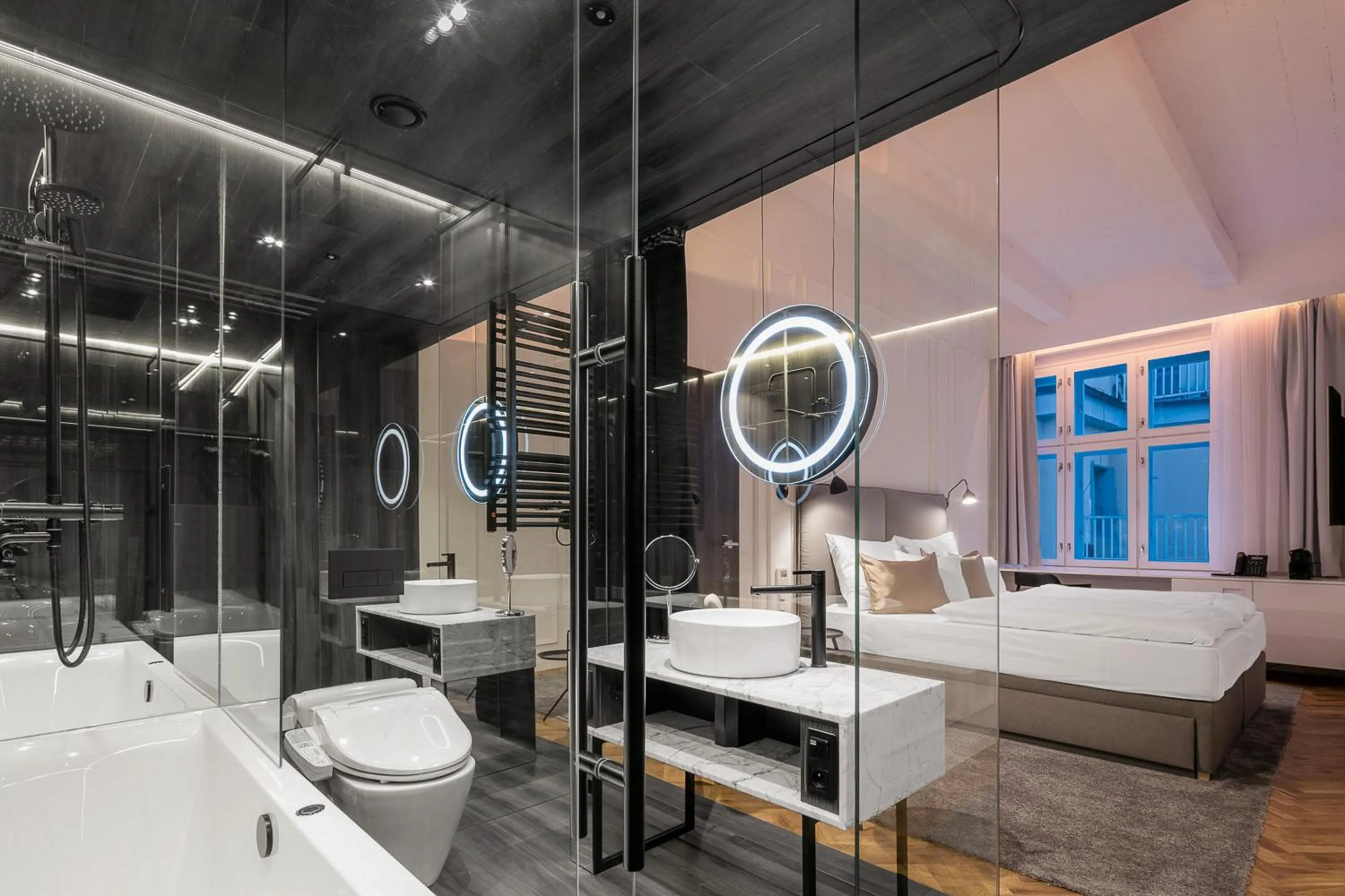 Shower, Bed in Pytloun Boutique Hotel Prague