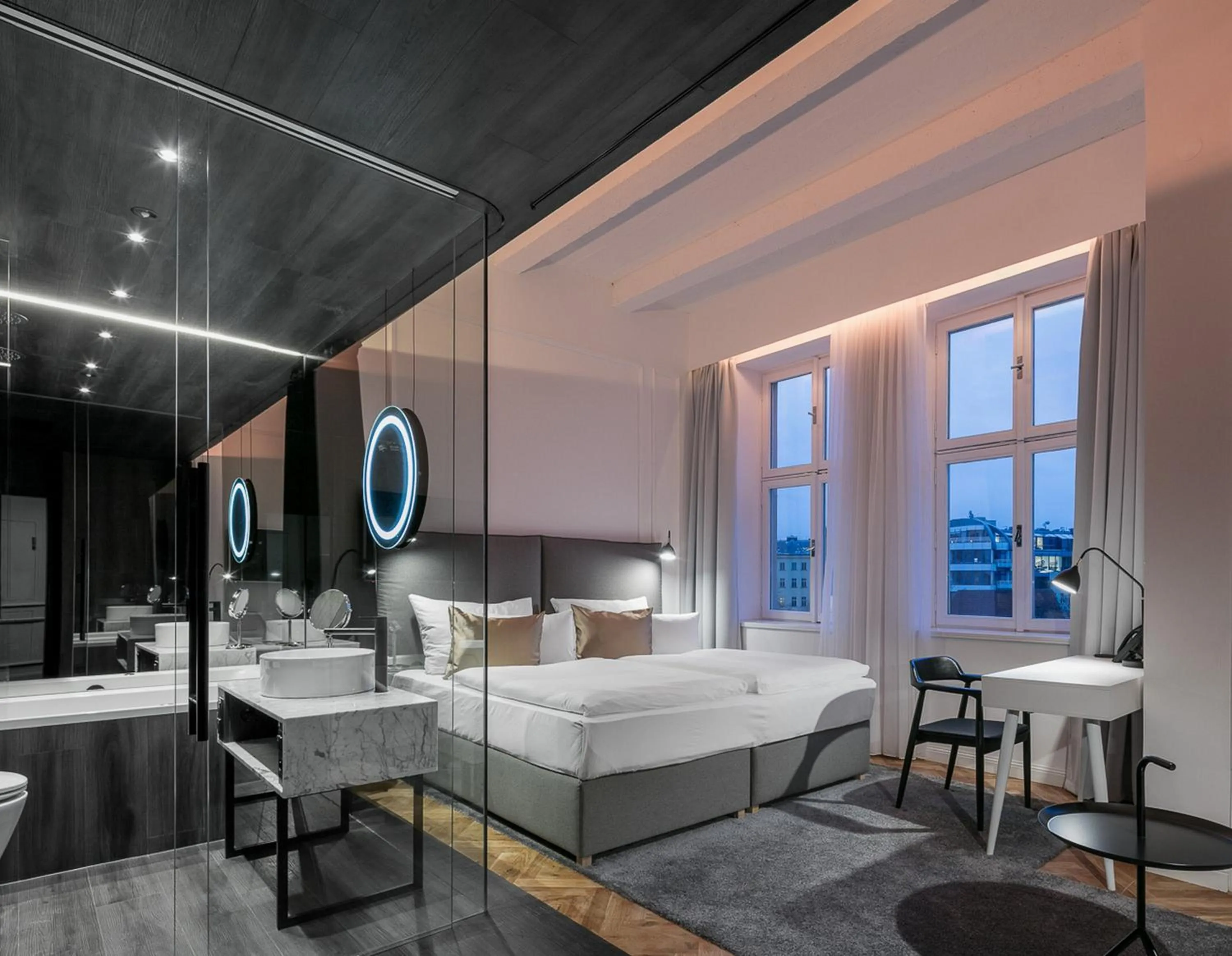 Bed in Pytloun Boutique Hotel Prague