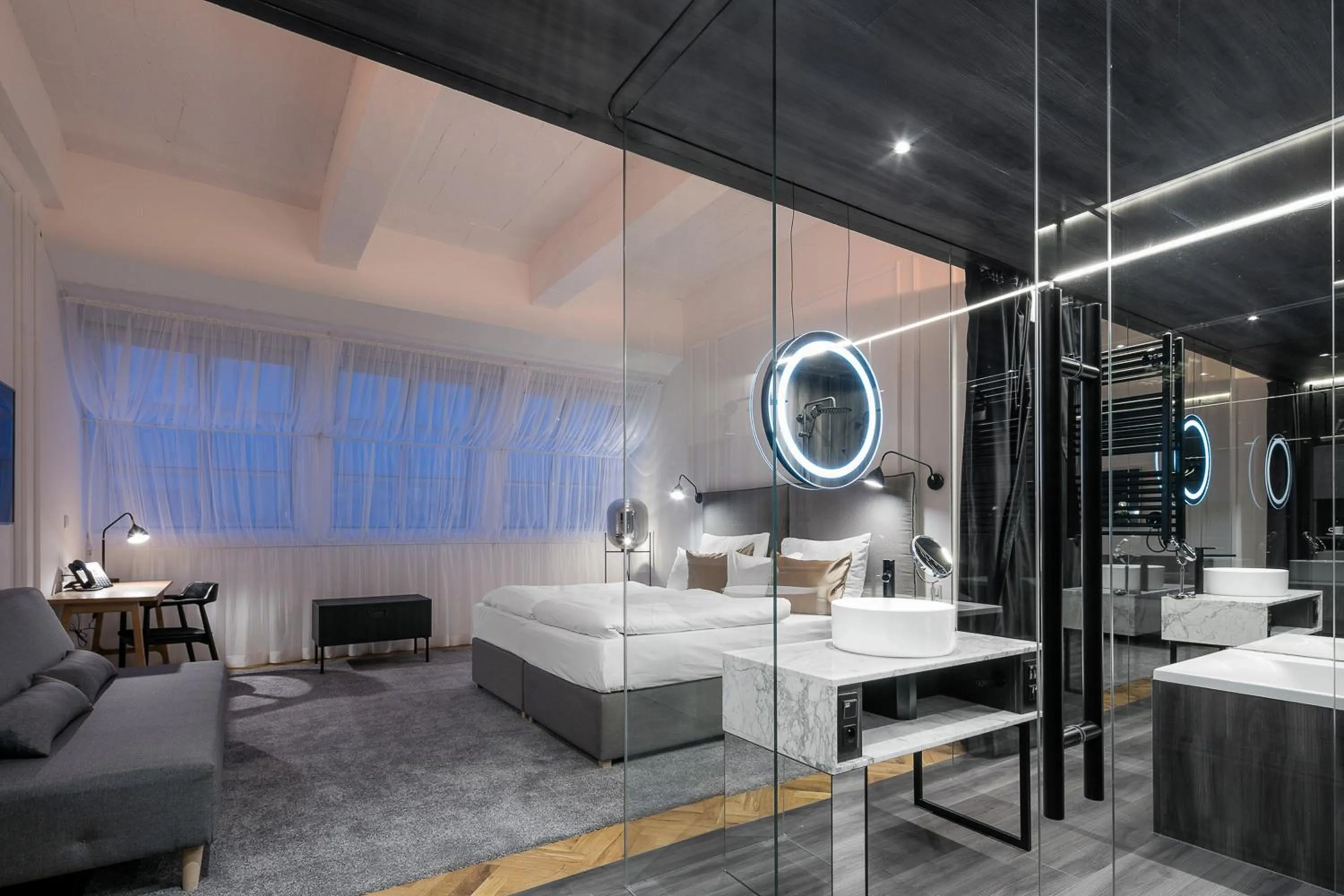 Shower, Bed in Pytloun Boutique Hotel Prague