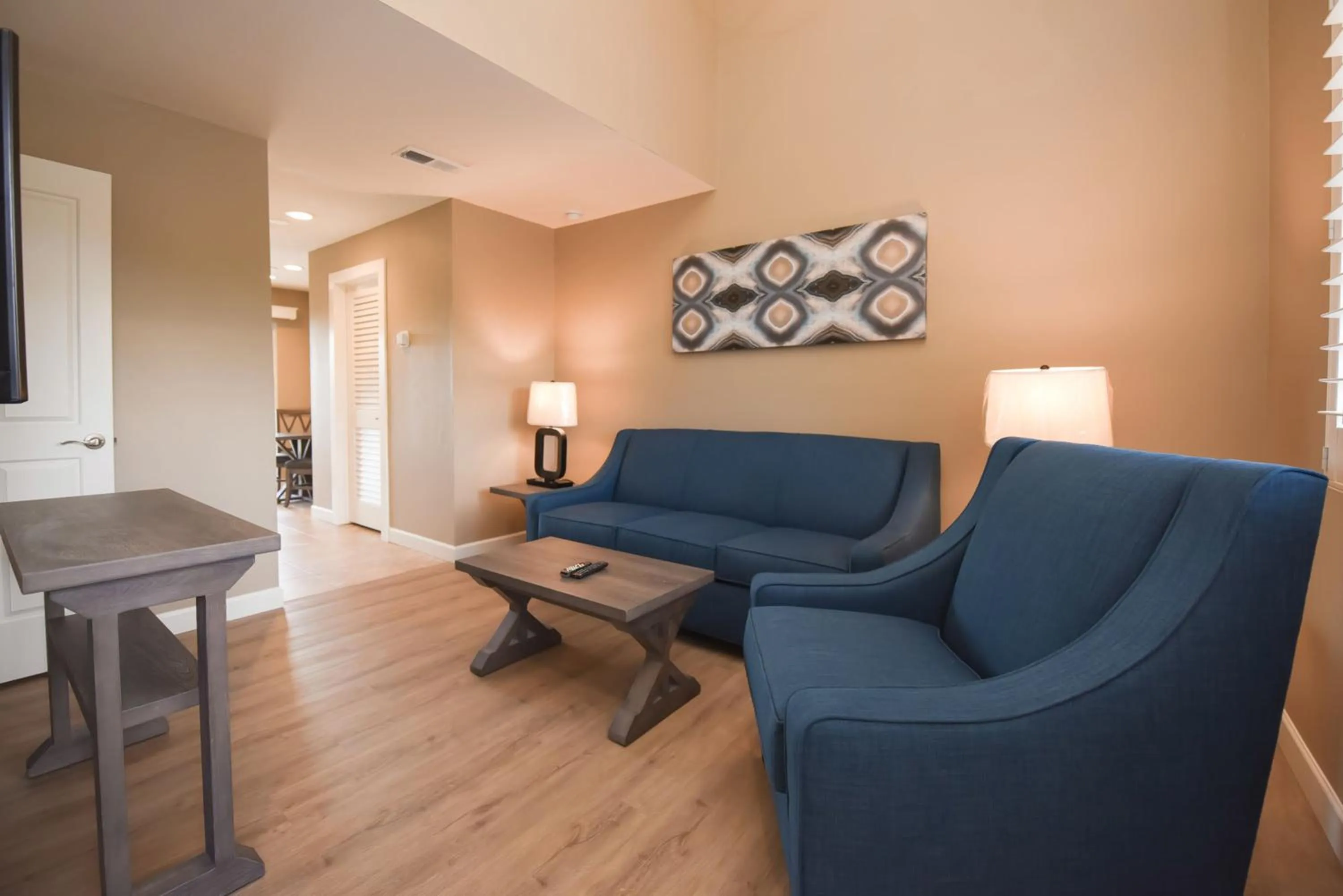 Seating area in Waterside Suites and Marina