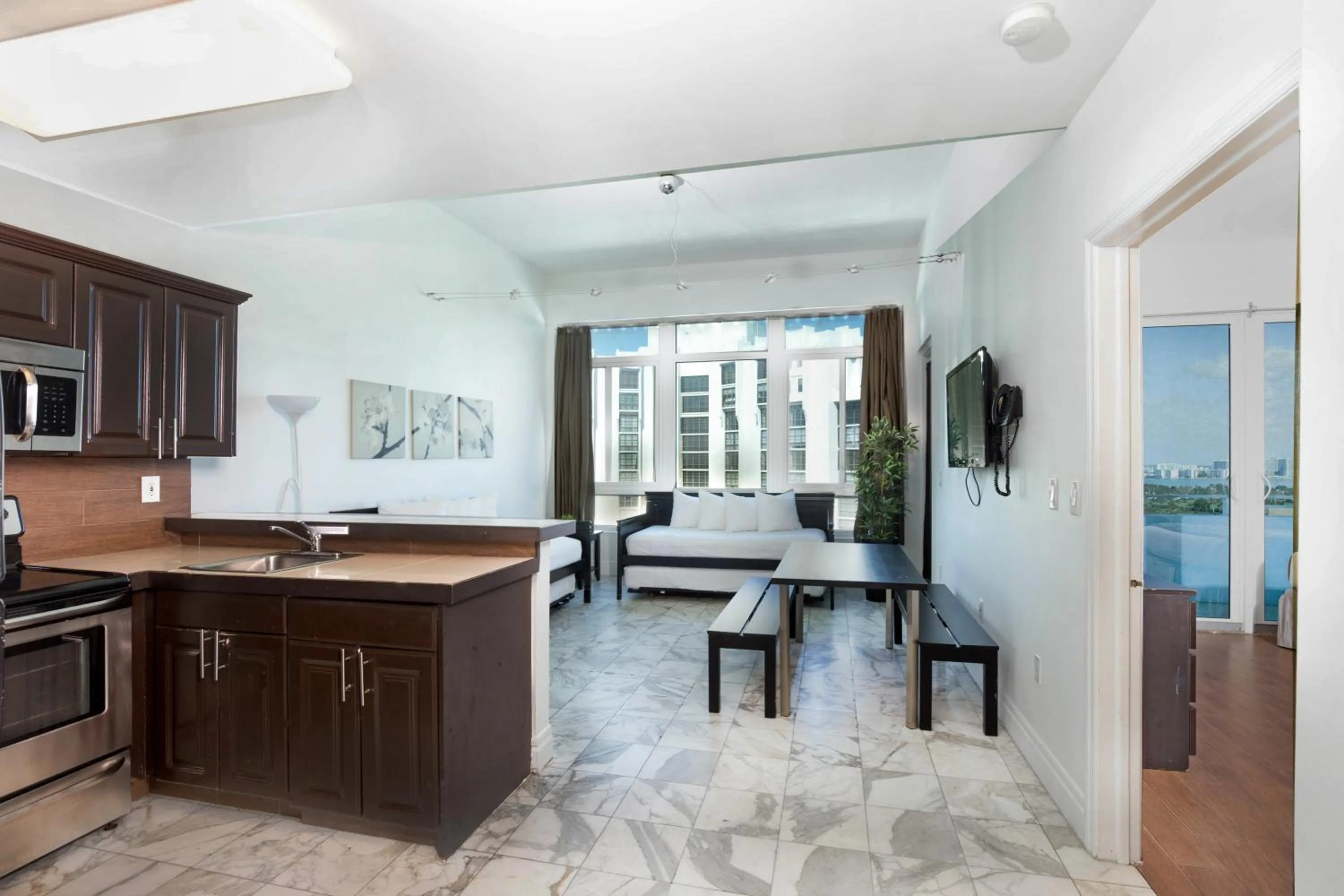 Living room in New Point Miami Beach Apartments