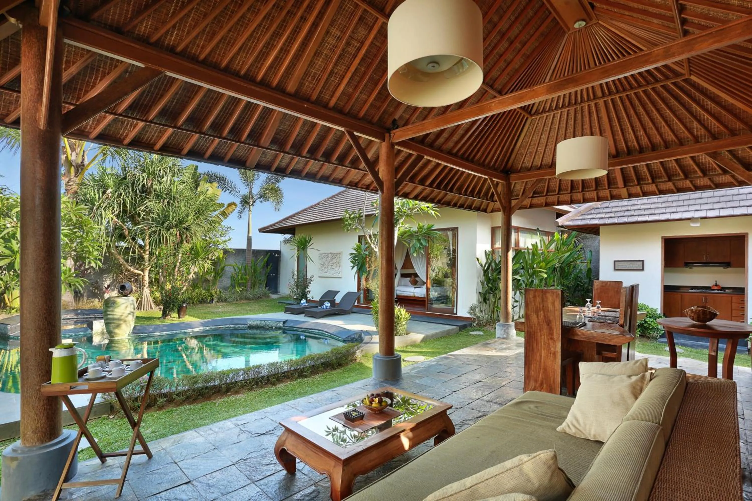 Living room in The Kampung Ubud Villa