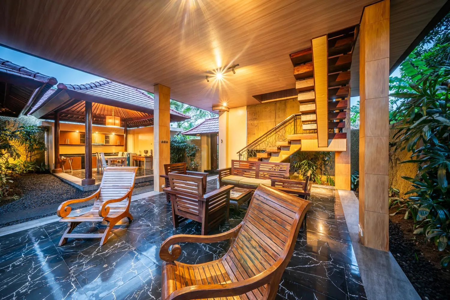 Living room in The Kampung Ubud Villa