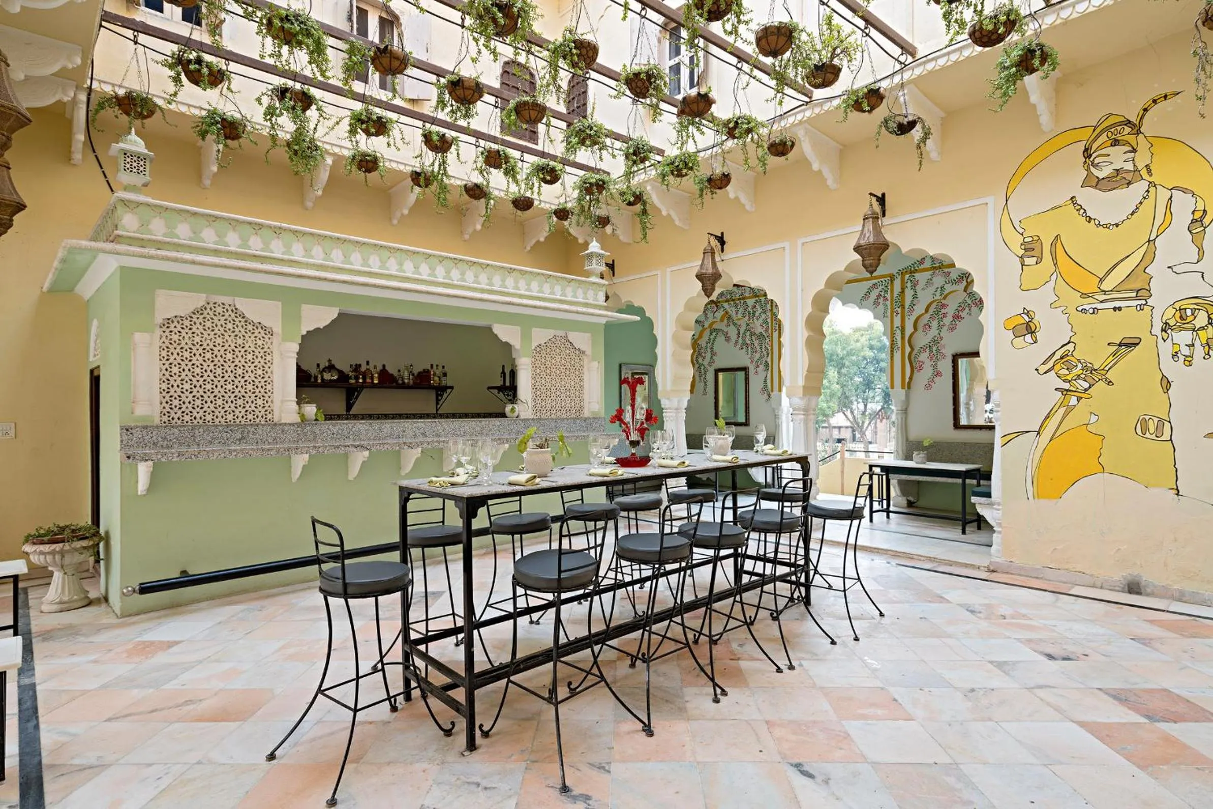 Patio in Alsisar Mahal- Heritage Hotel