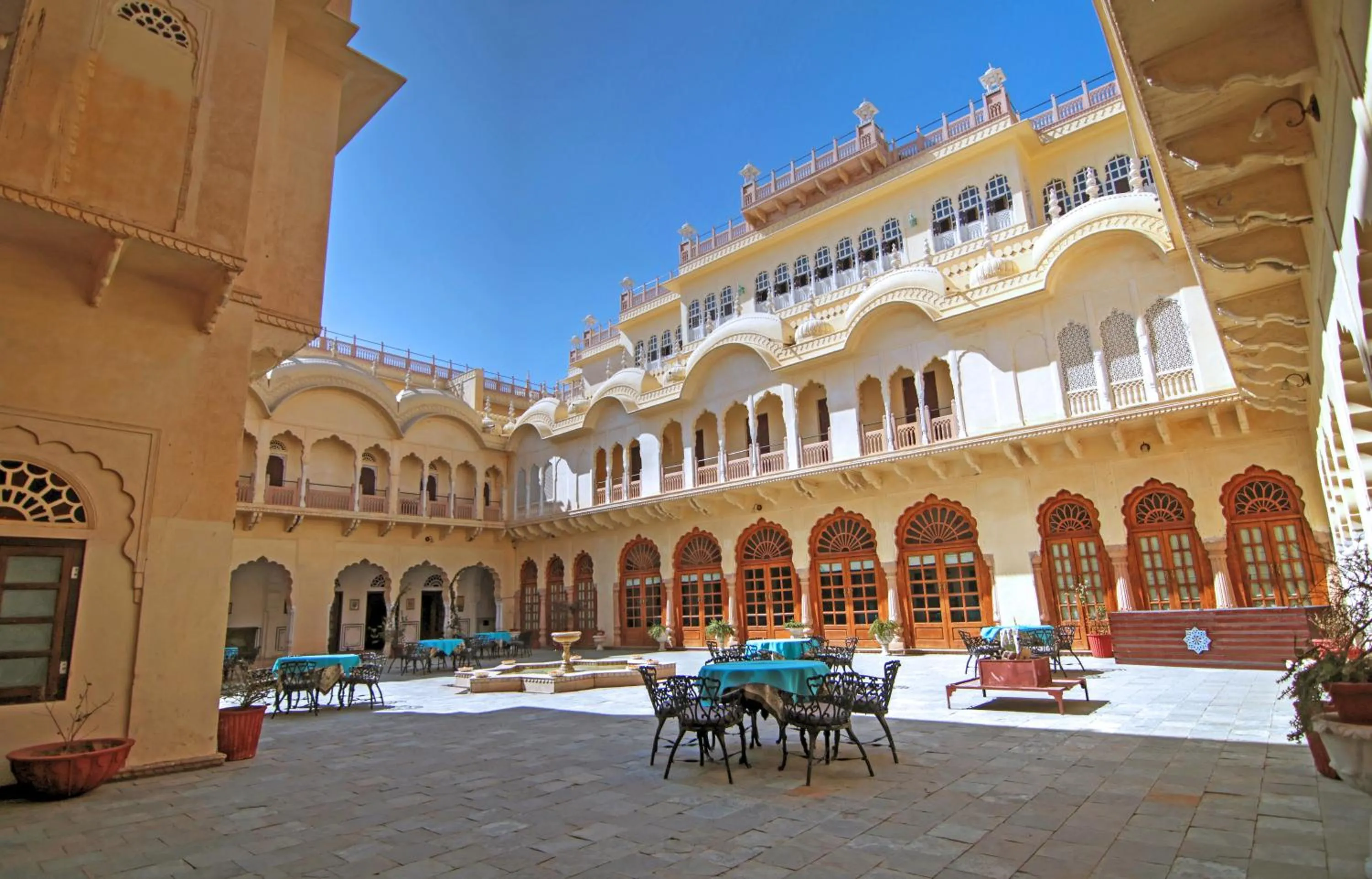 Patio in Alsisar Mahal- Heritage Hotel