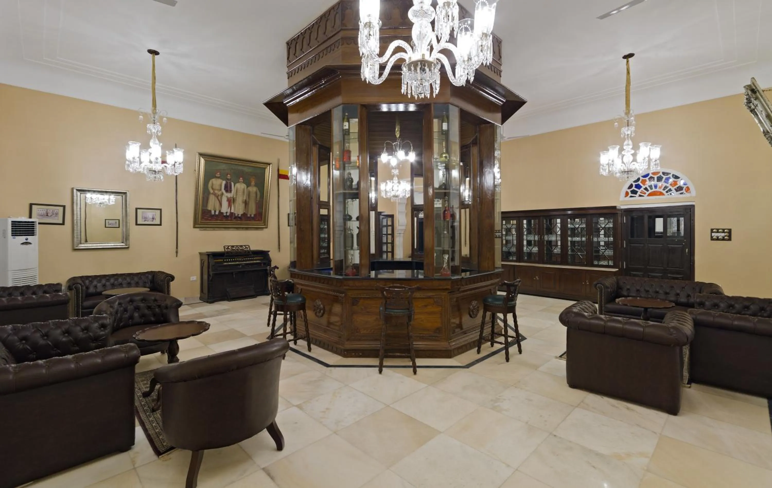 Lounge or bar in Alsisar Mahal- Heritage Hotel