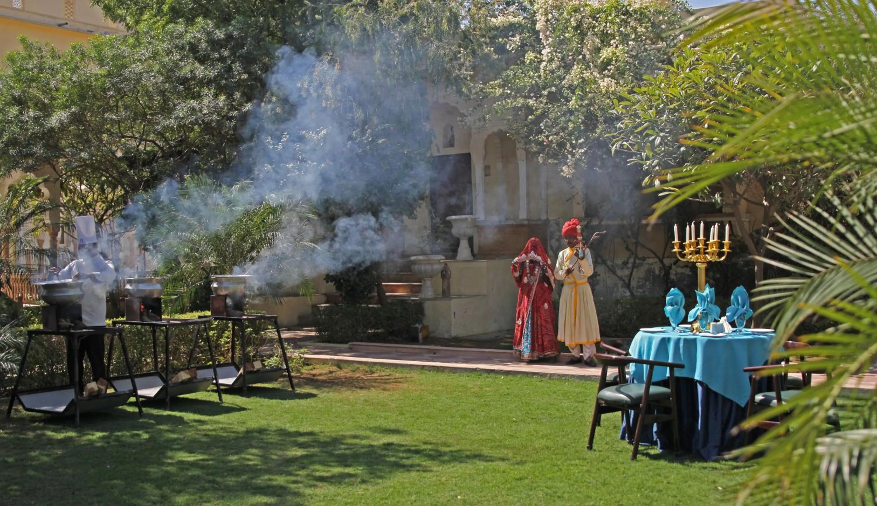 BBQ facilities in Alsisar Mahal- Heritage Hotel