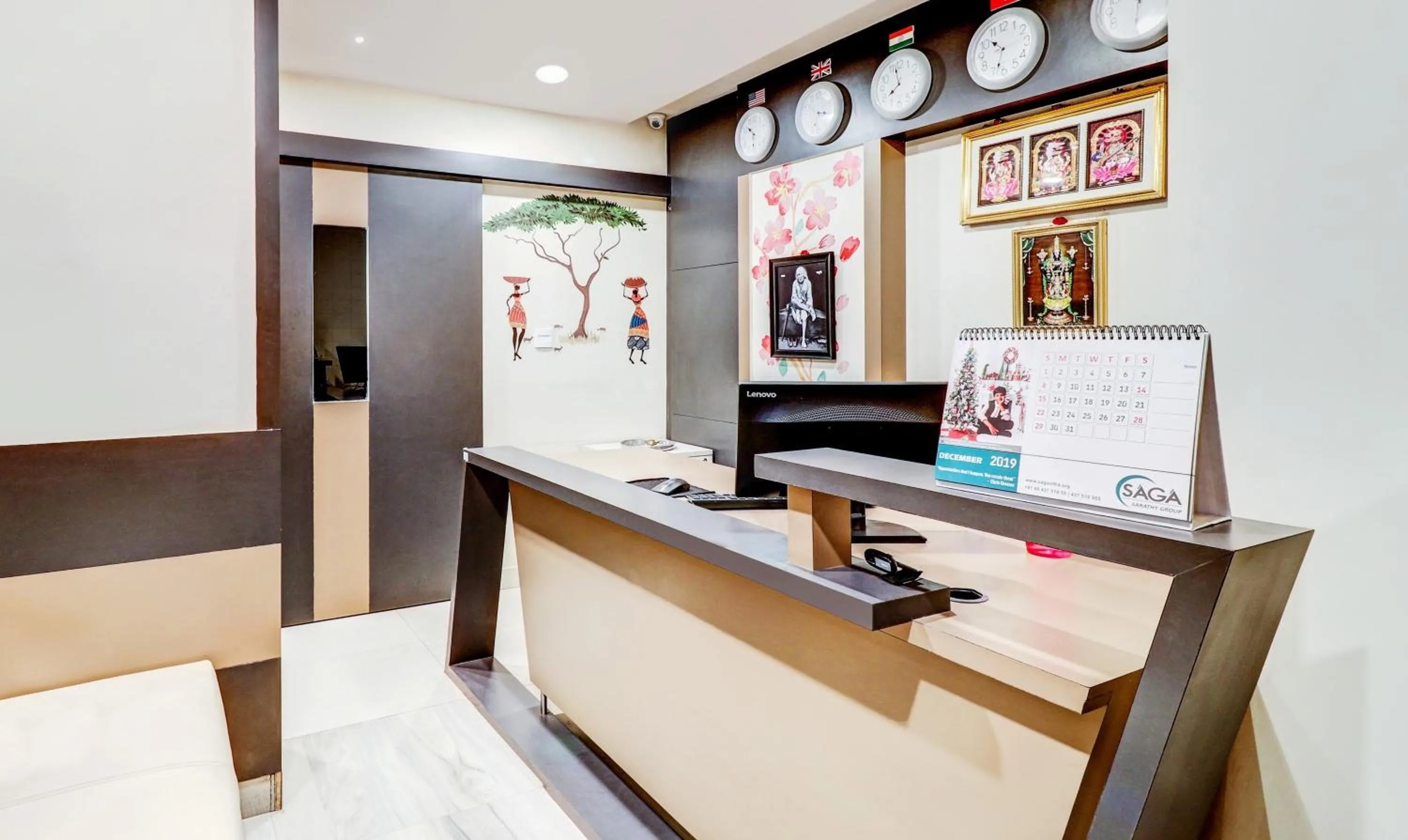 Lobby or reception in Treebo Saga Apartment