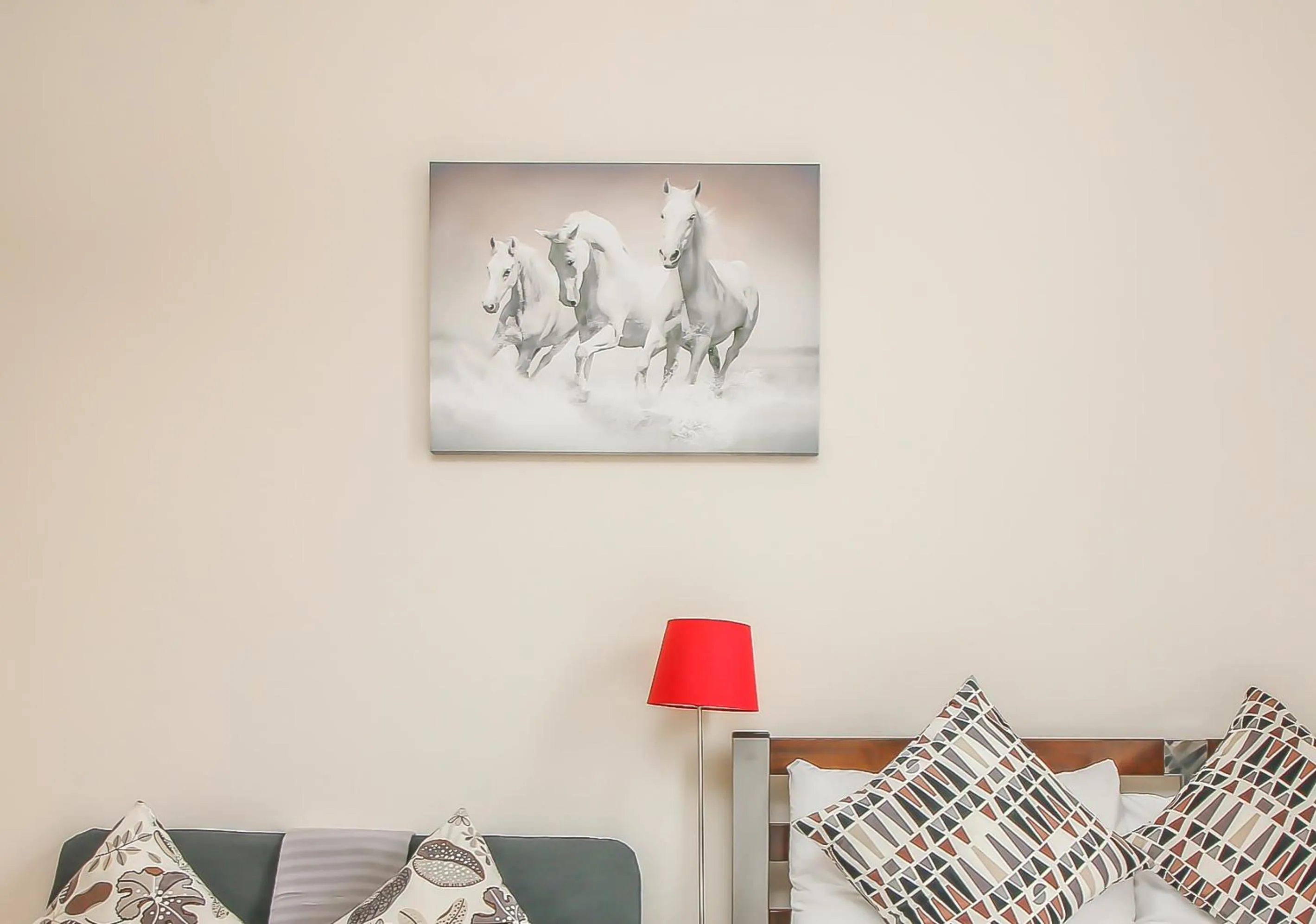 Decorative detail, Bed in City view flat @ Liverpool st.