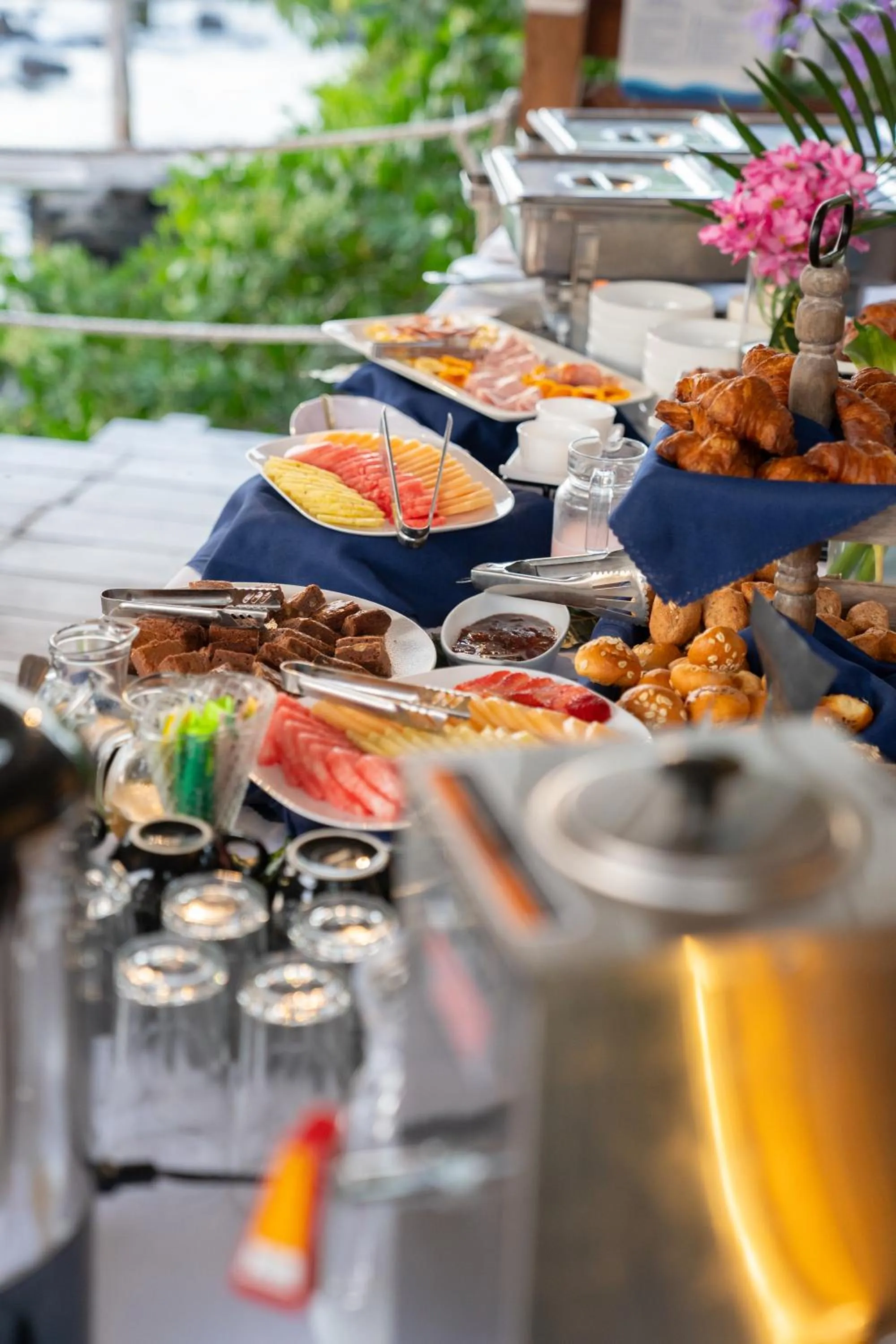 Buffet breakfast in Blu Galapagos Sustainable Waterfront Lodge
