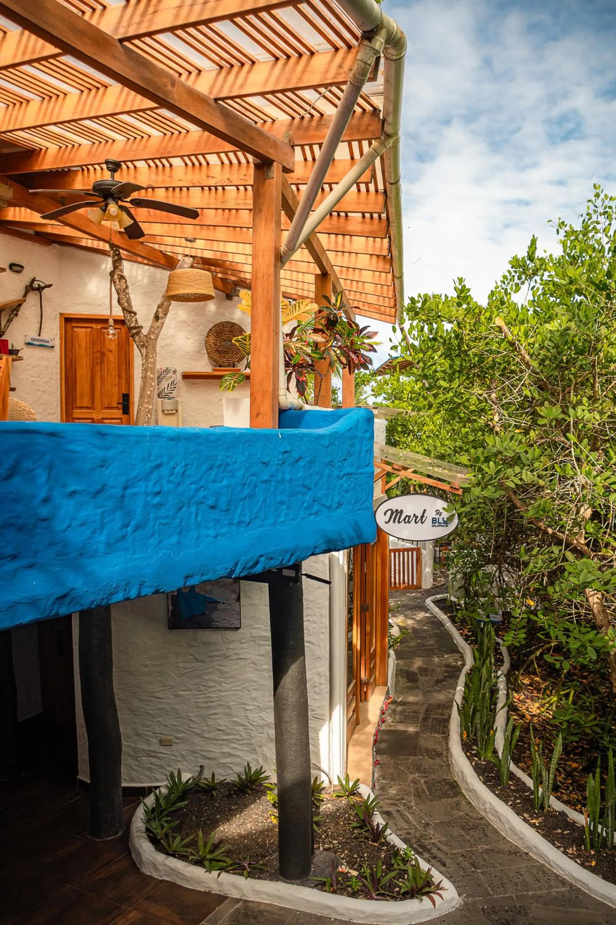 Patio in Blu Galapagos Sustainable Waterfront Lodge