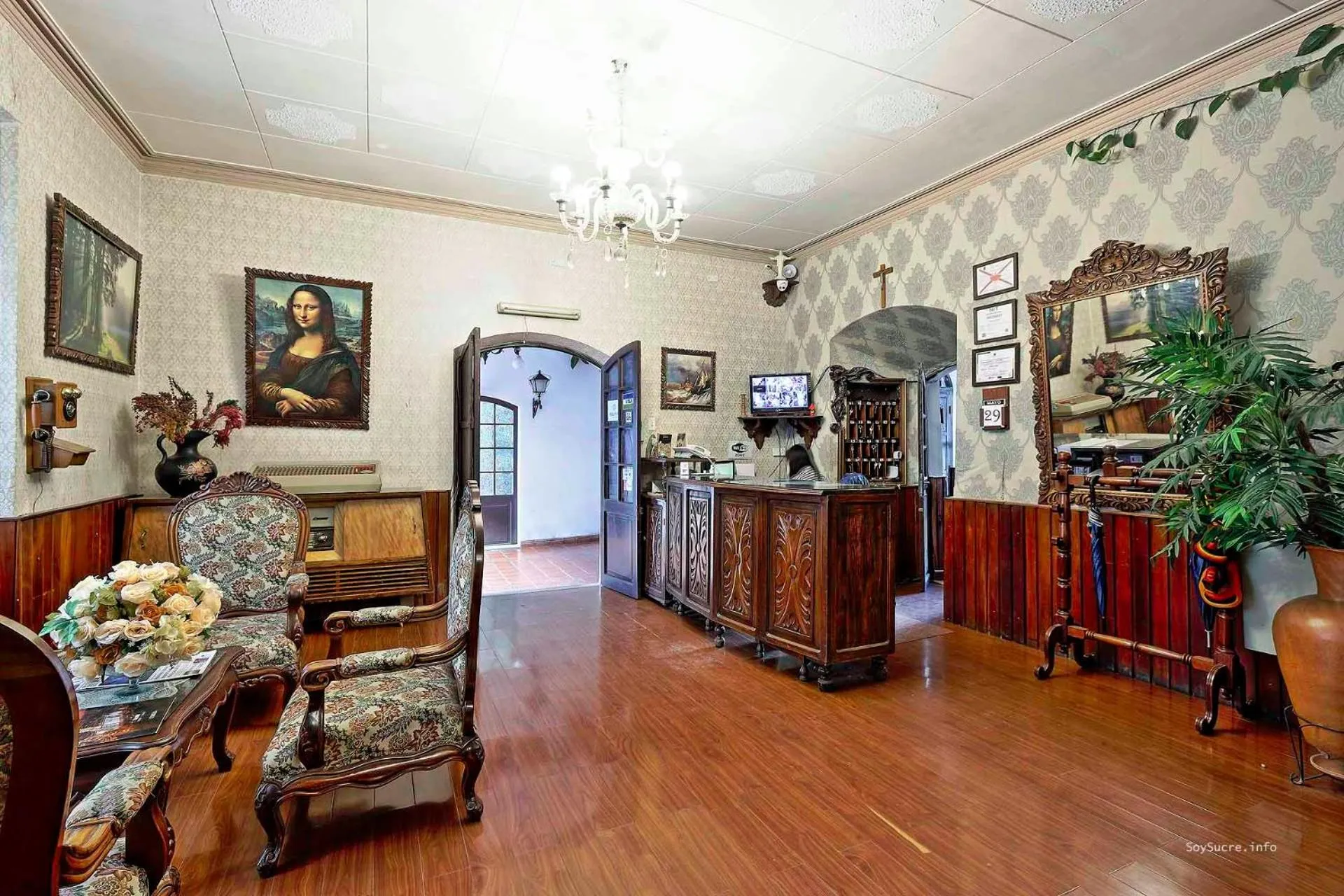 Lobby or reception in Hostal Sucre