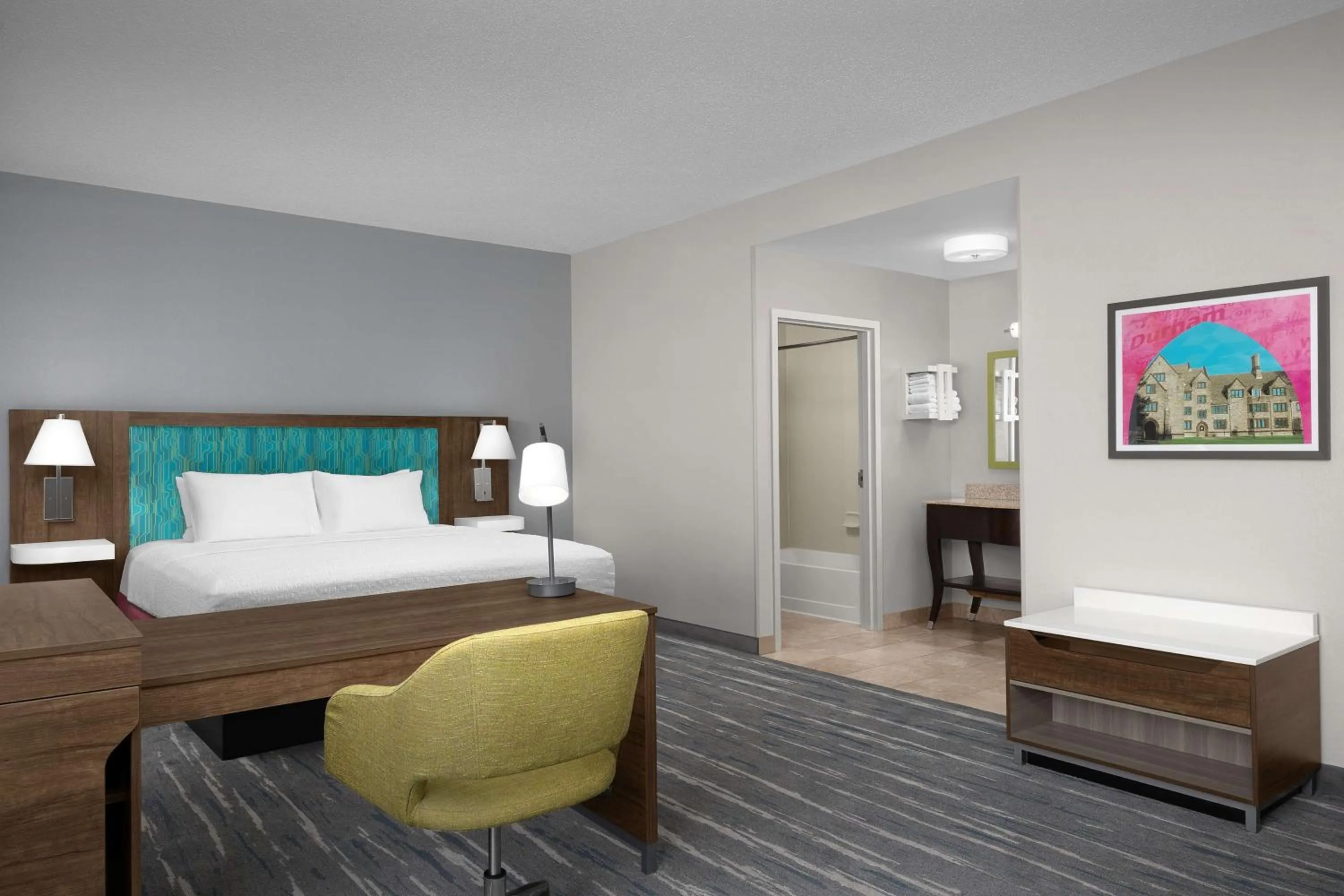 Bedroom, Bed in Hampton Inn & Suites Durham North I-85
