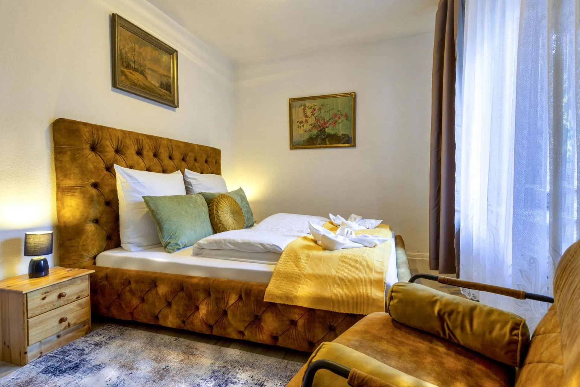 Bed in Bei Ulbrichs Hotel garni & Catering