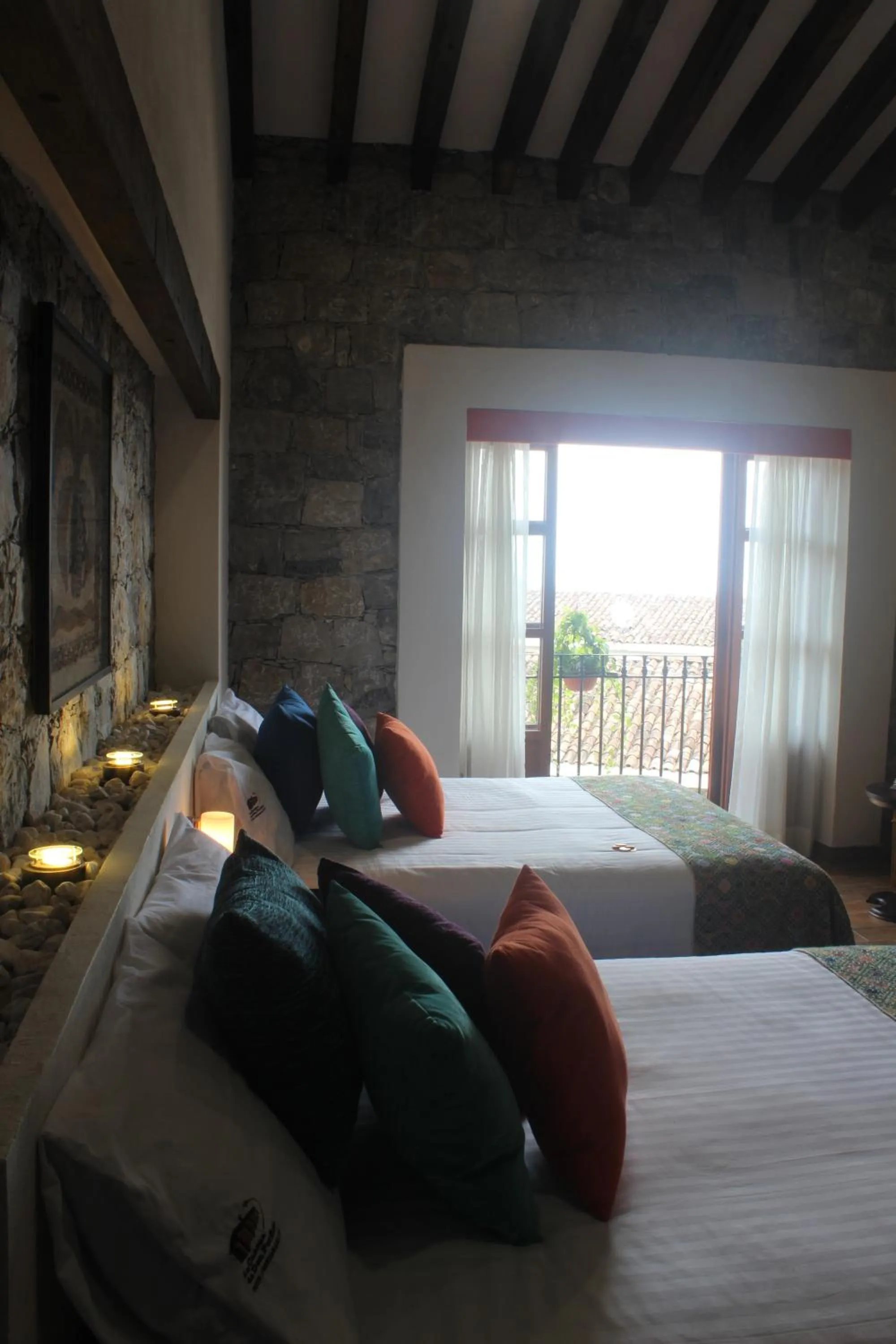 Balcony/Terrace, Bed in Hotel Boutique La Casona de Don Porfirio