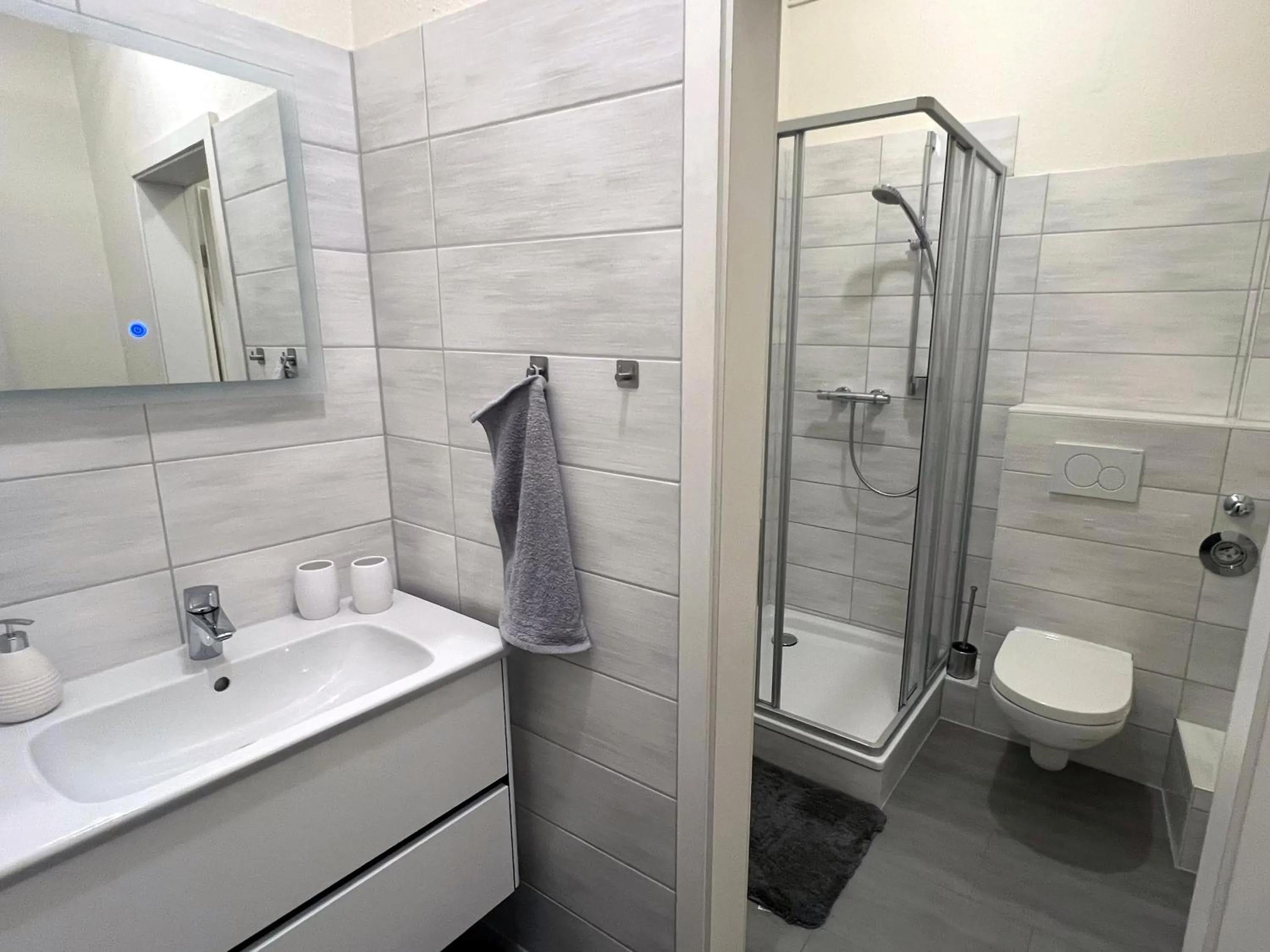 Shower in Ferienwohnung Hilbrecht