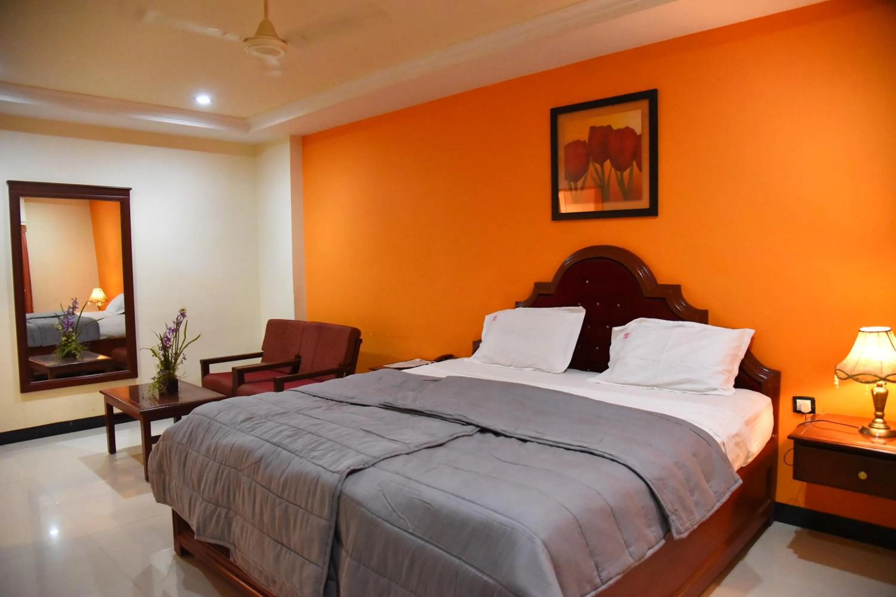 Bed in Hotel Subhalakshmi Palace