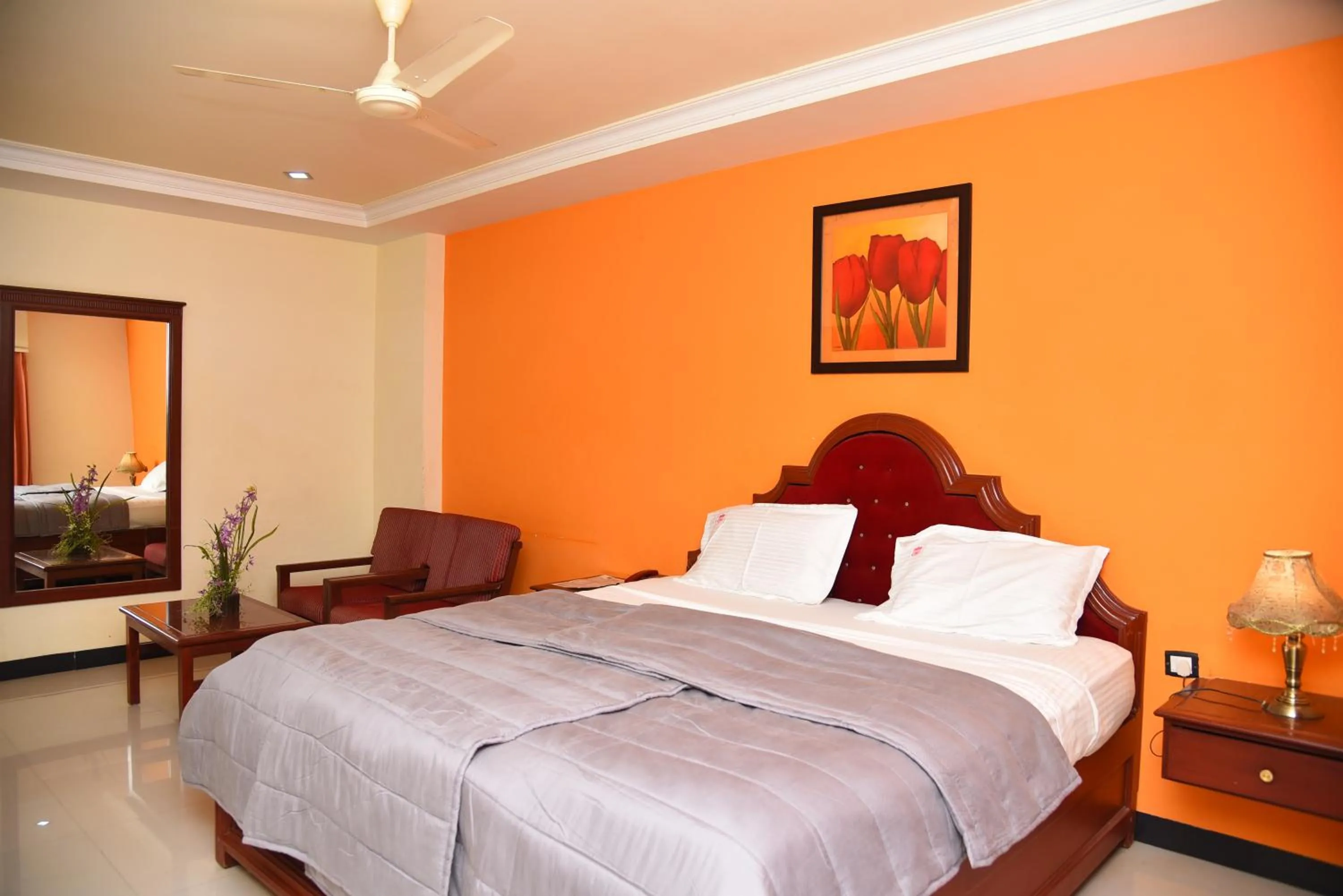 Bed in Hotel Subhalakshmi Palace