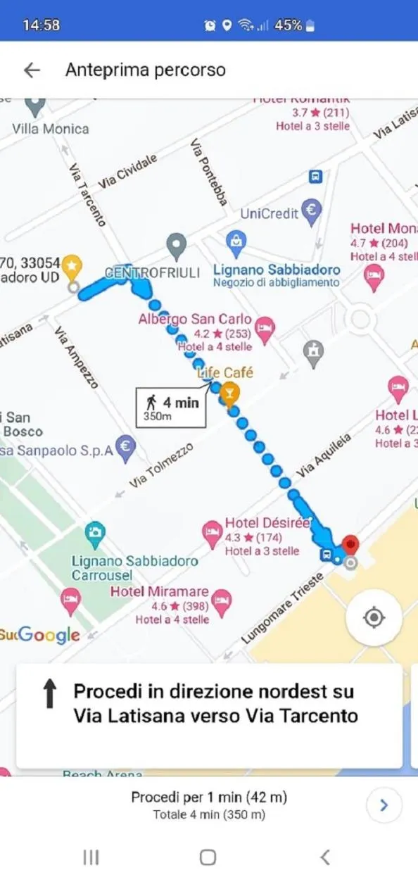 Text overlay in Hotel Nuova Graziosa