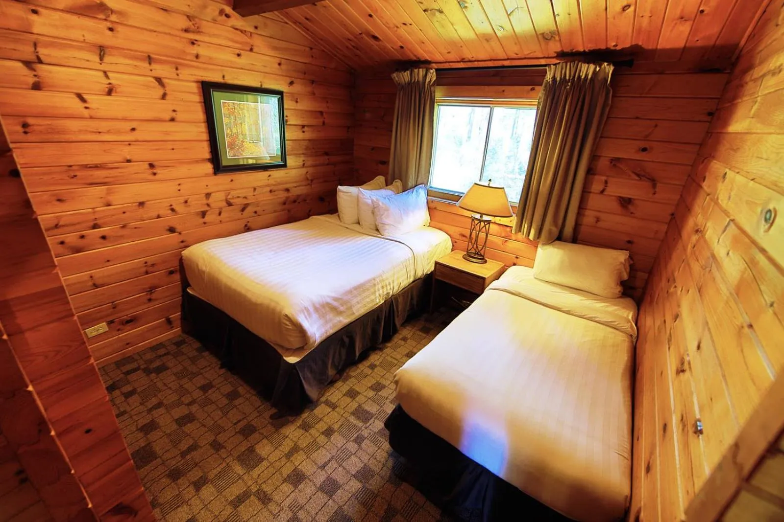 Bed in Castle Mountain Chalets