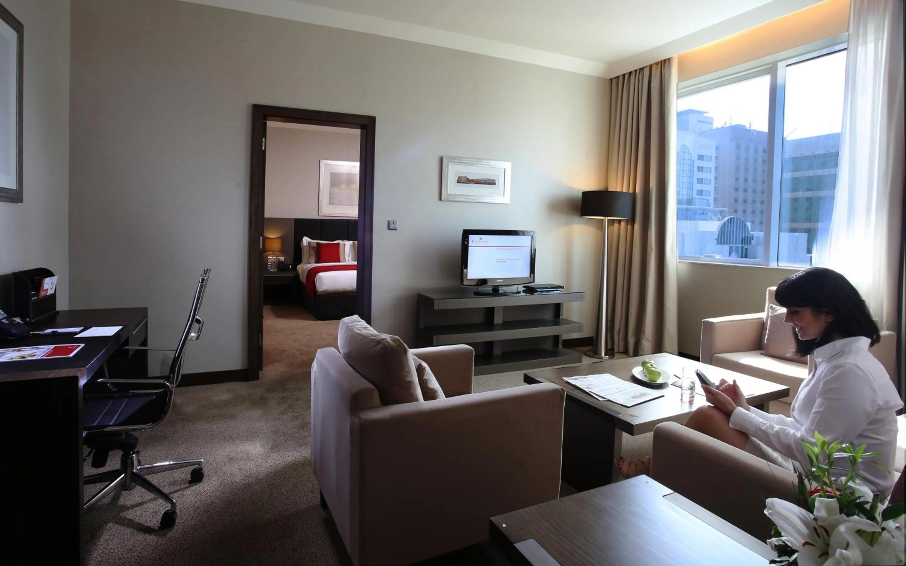 Living room in Ramada Downtown Abu Dhabi