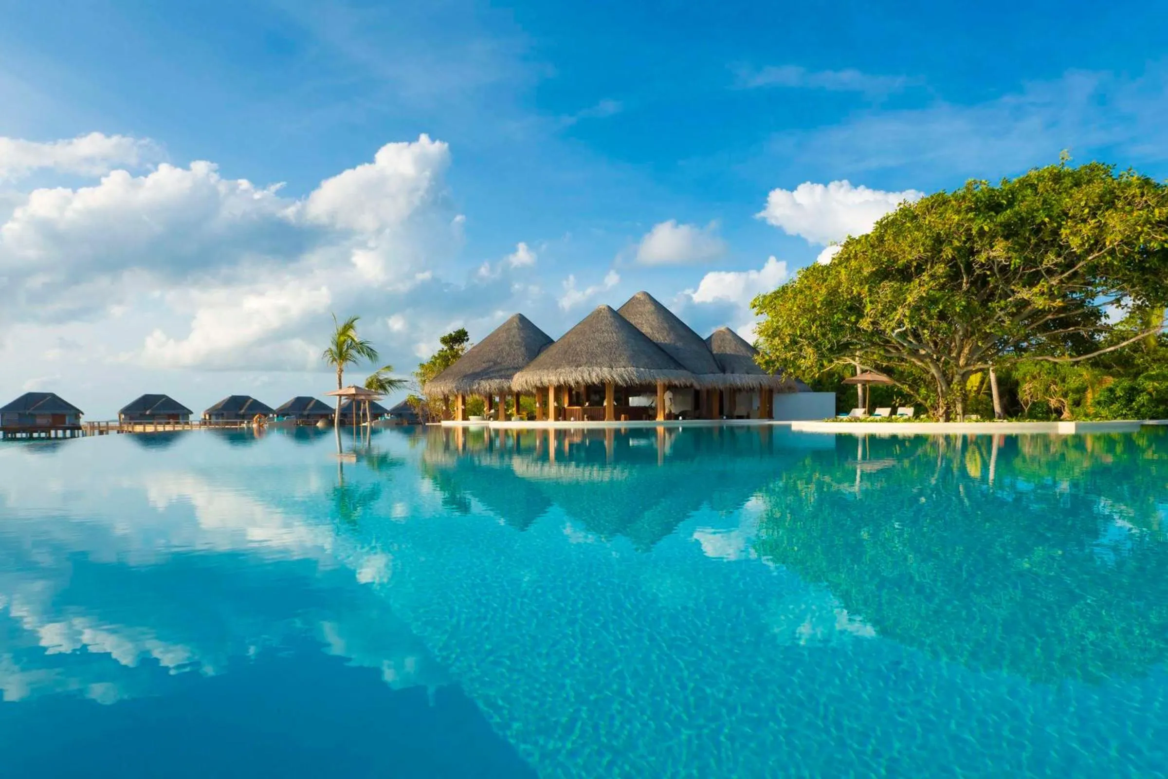 Pool view in Dusit Thani Maldives - Mudhdhoo Island, Baa Atoll
