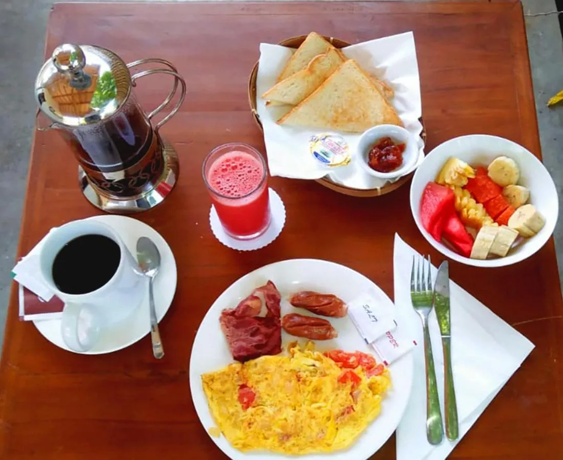 Continental breakfast in Villa Hoomea Private Pool