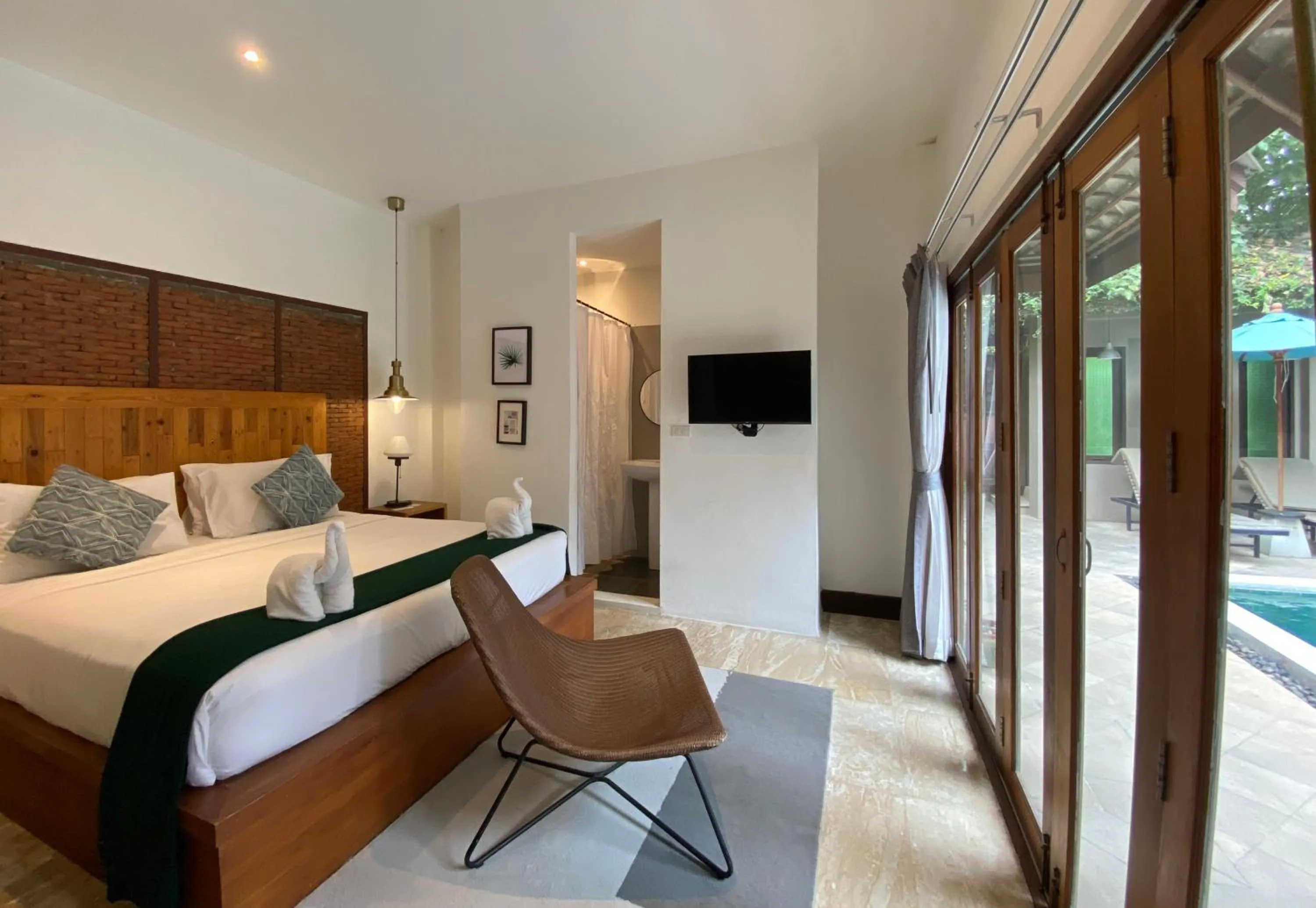 Bedroom, Bed in Baan Khao Hua Jook