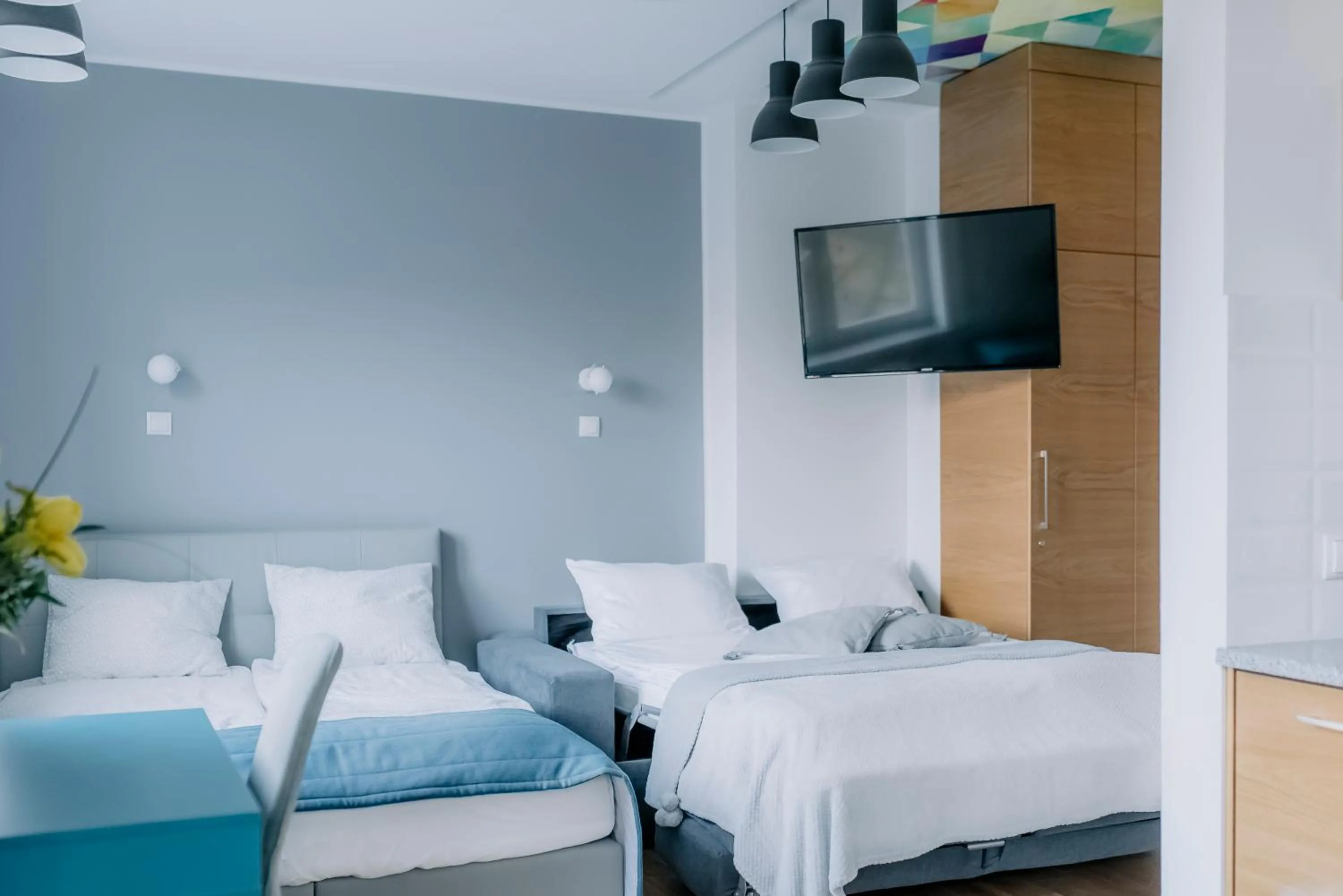 TV and multimedia, Bed in APARTEL Plac Zbawiciela Studio