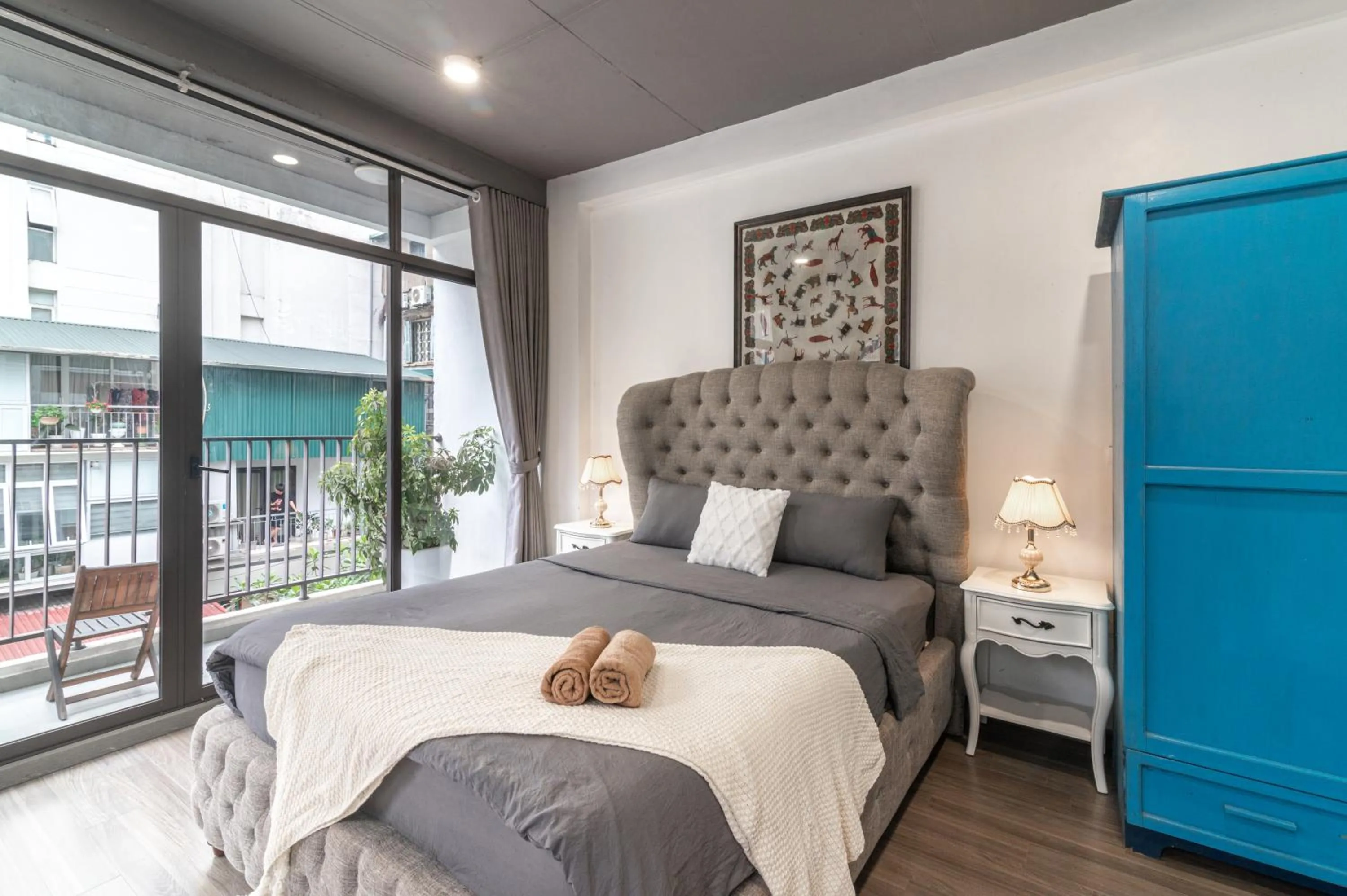 Bed in SaziHome Le Thanh Tong Hanoi