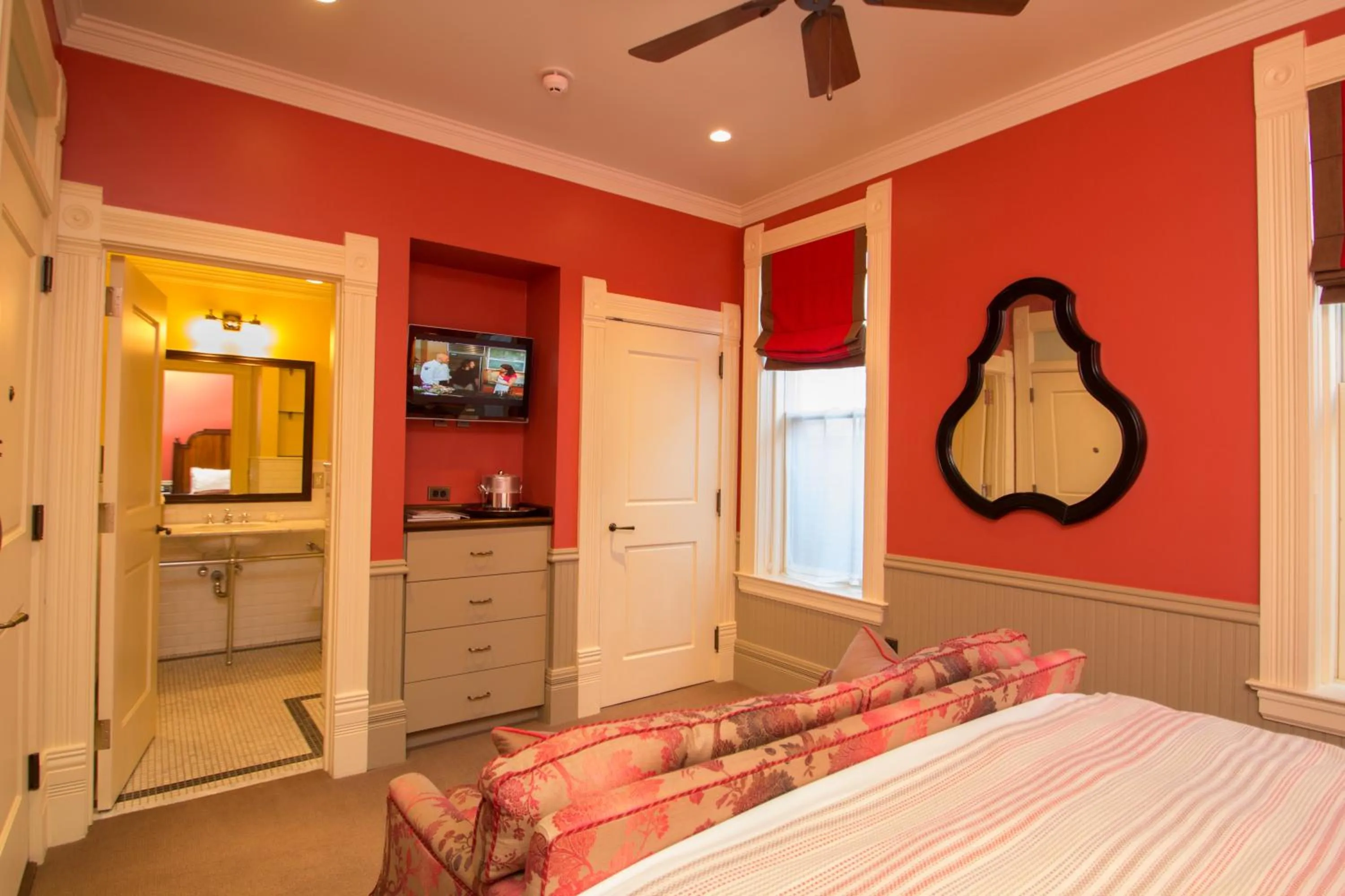 Decorative detail, Bed in New Sheridan Hotel