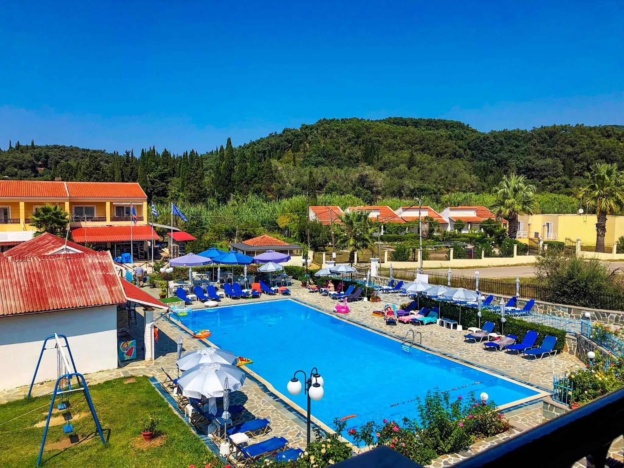 Pool view in Tria Adelphia