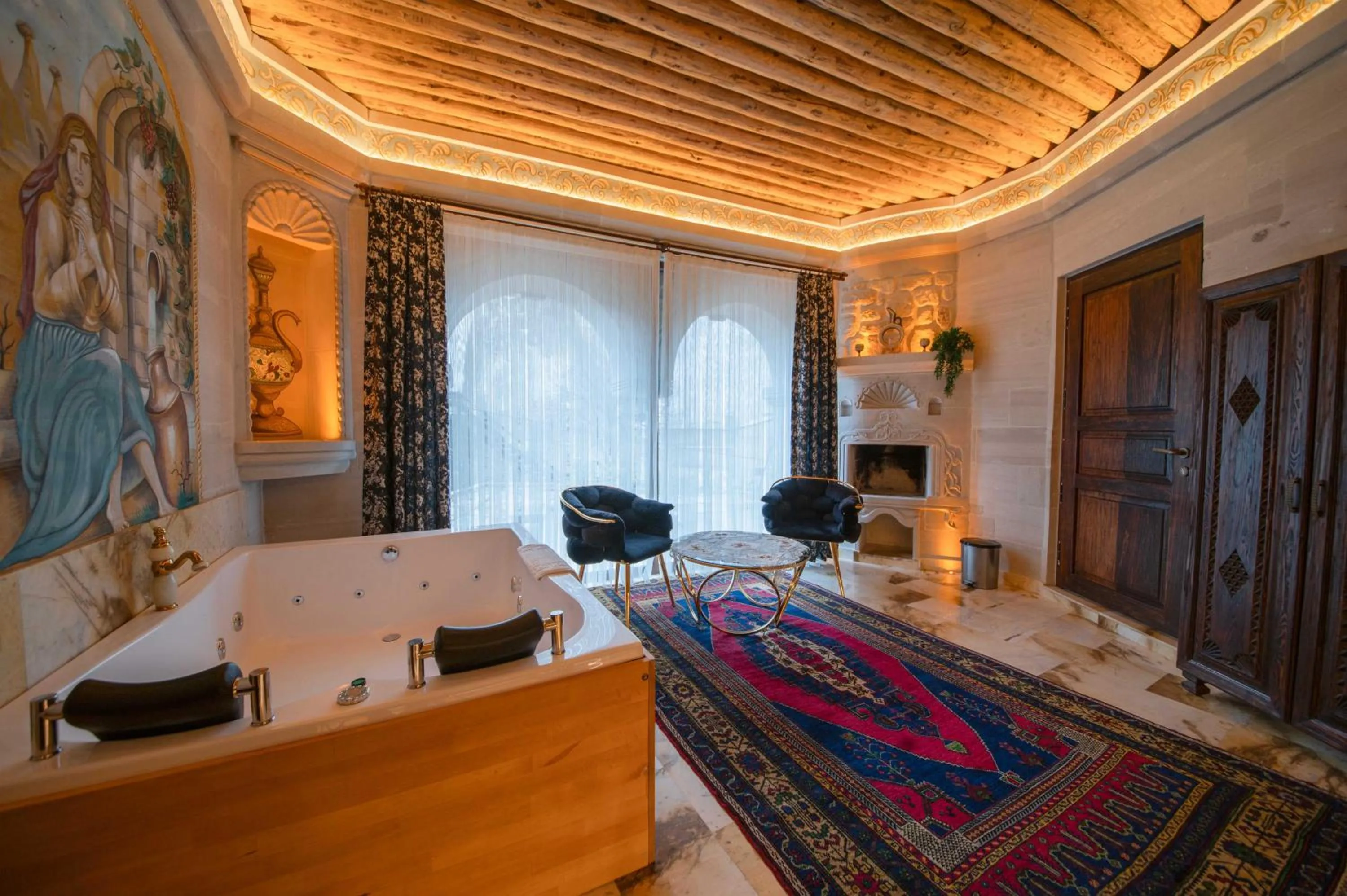 Seating area in Safran Cave Hotel