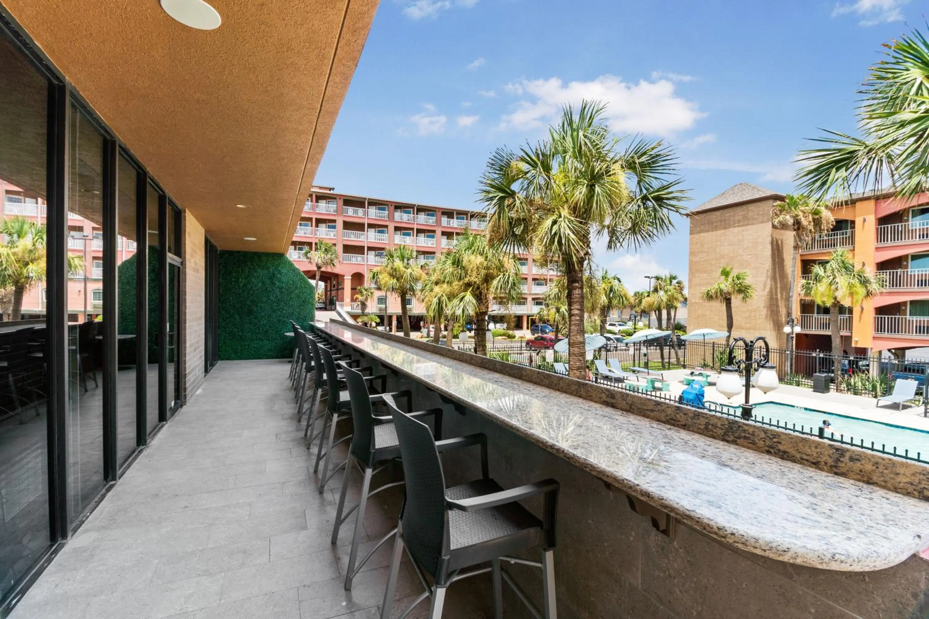 Property building in Beachfront Palms Hotel Galveston