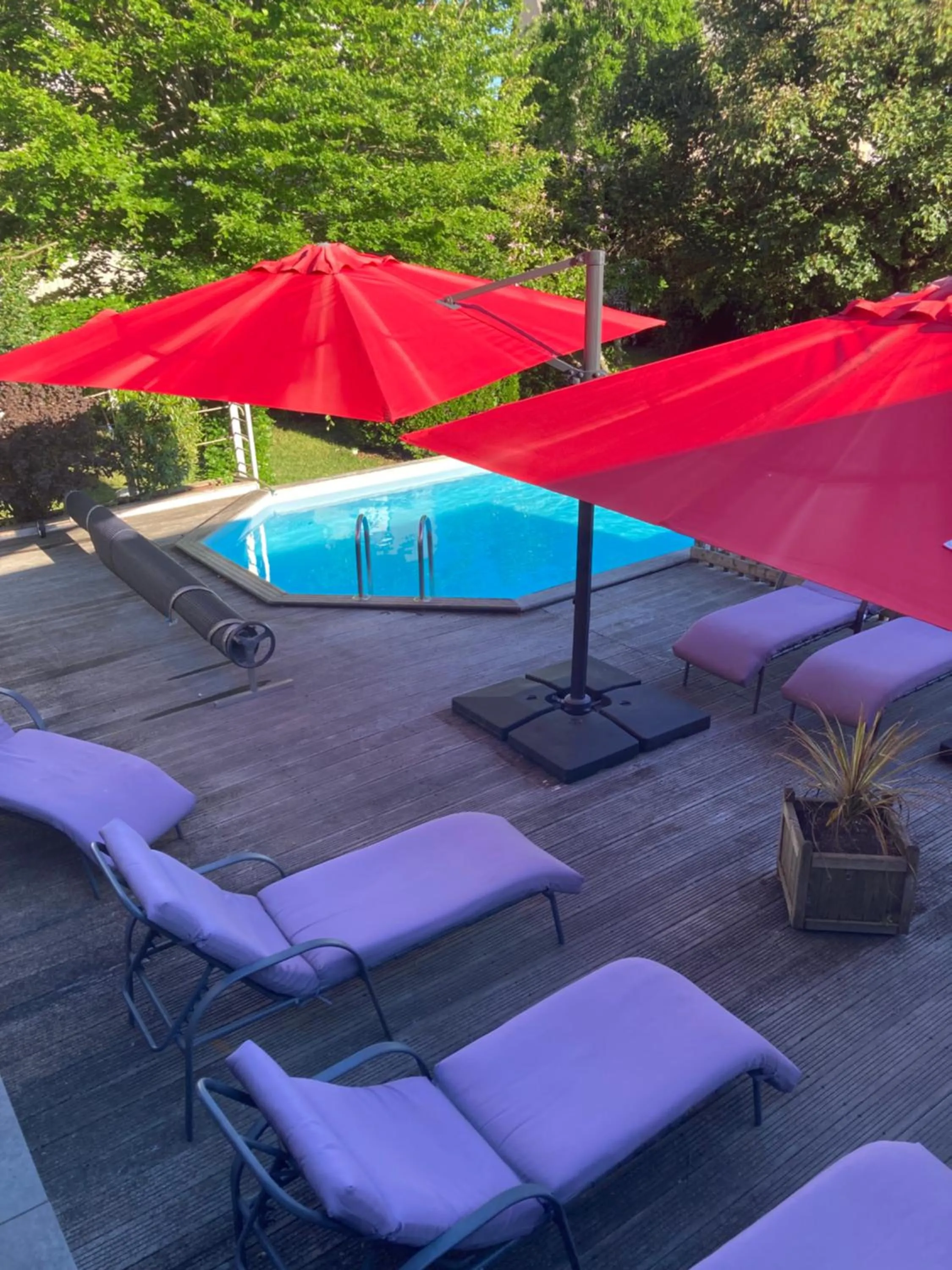 Swimming pool in Logis Hôtel Restaurant Gilles Moreau Laguiole