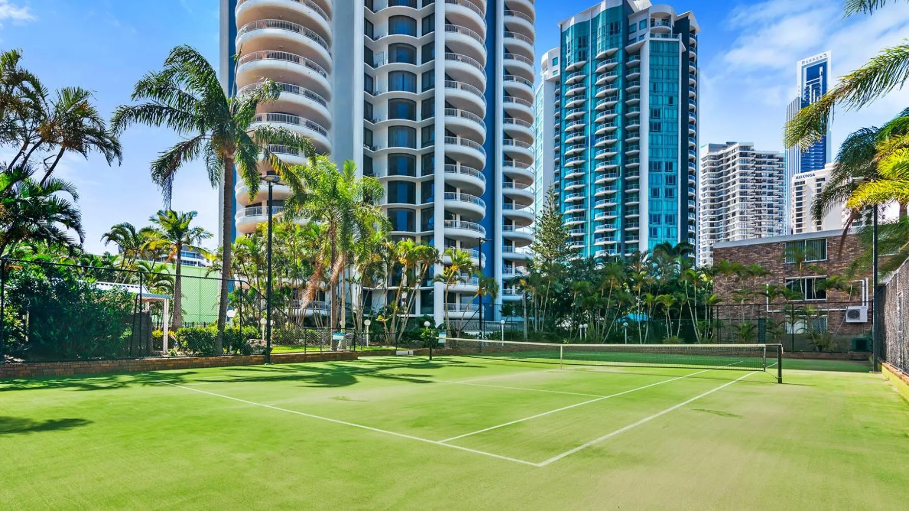 Tennis court in Aegean Apartments Surfers Paradise