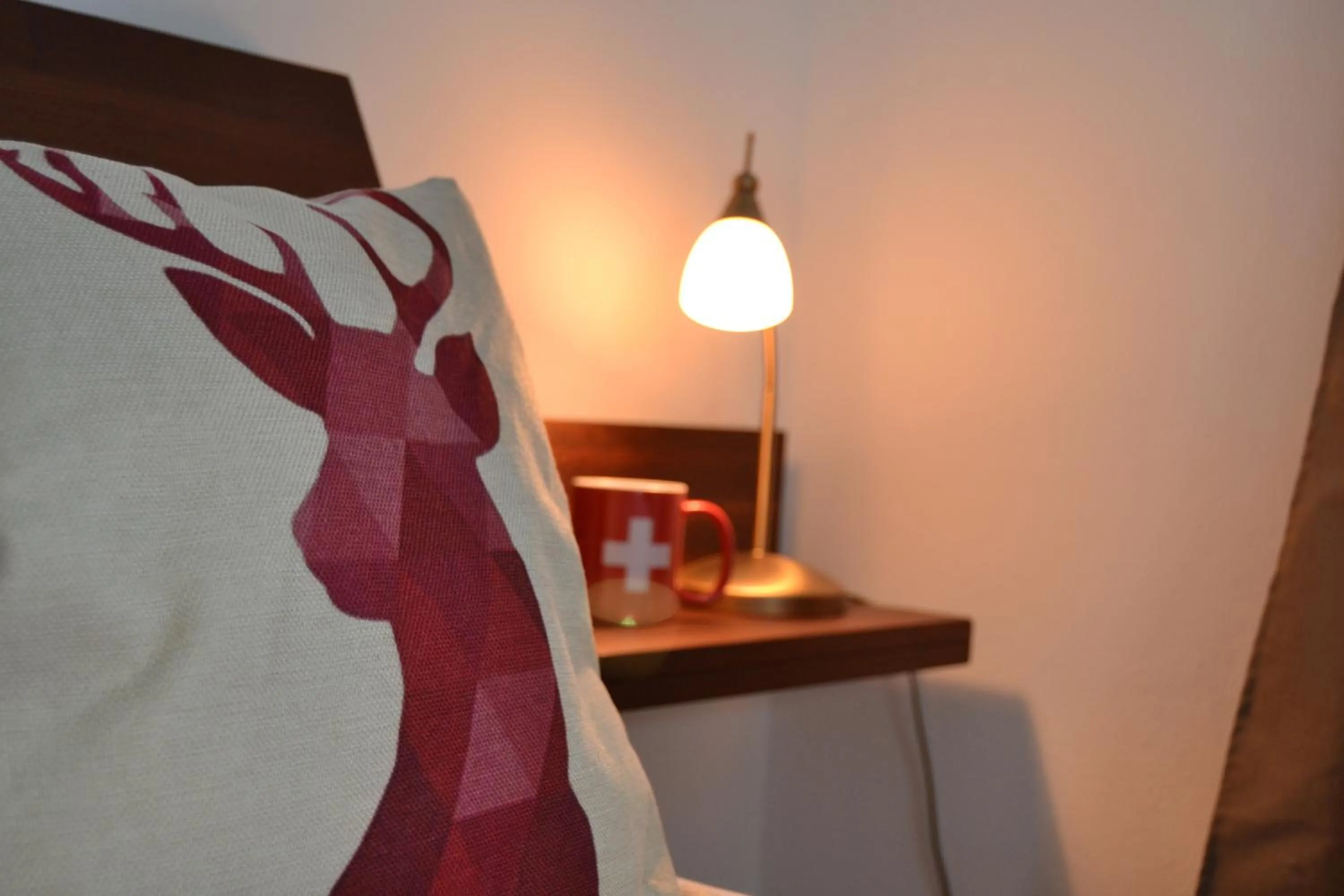 Decorative detail, Bed in Mountain Lodge Sedrun