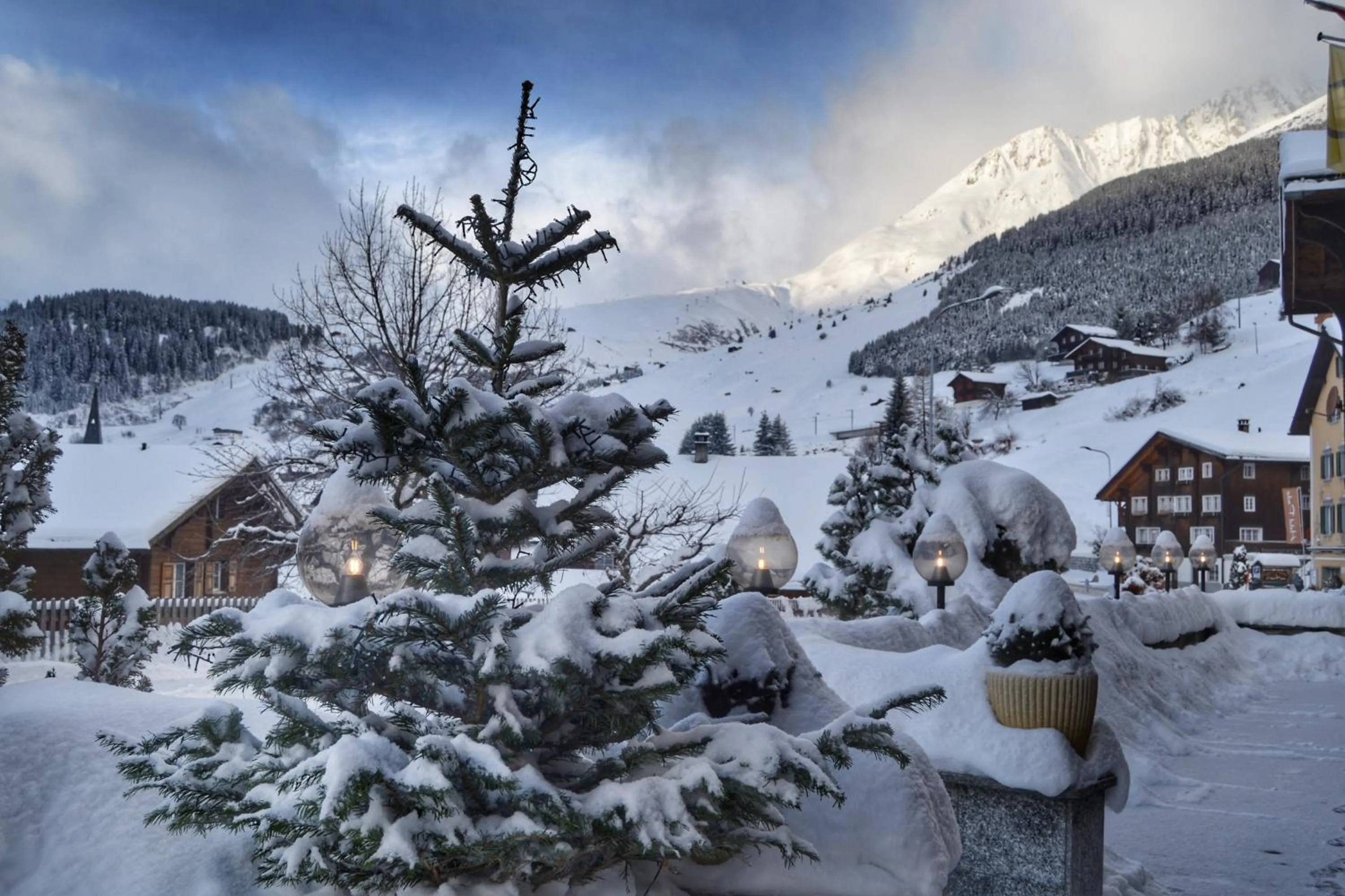 City view in Mountain Lodge Sedrun