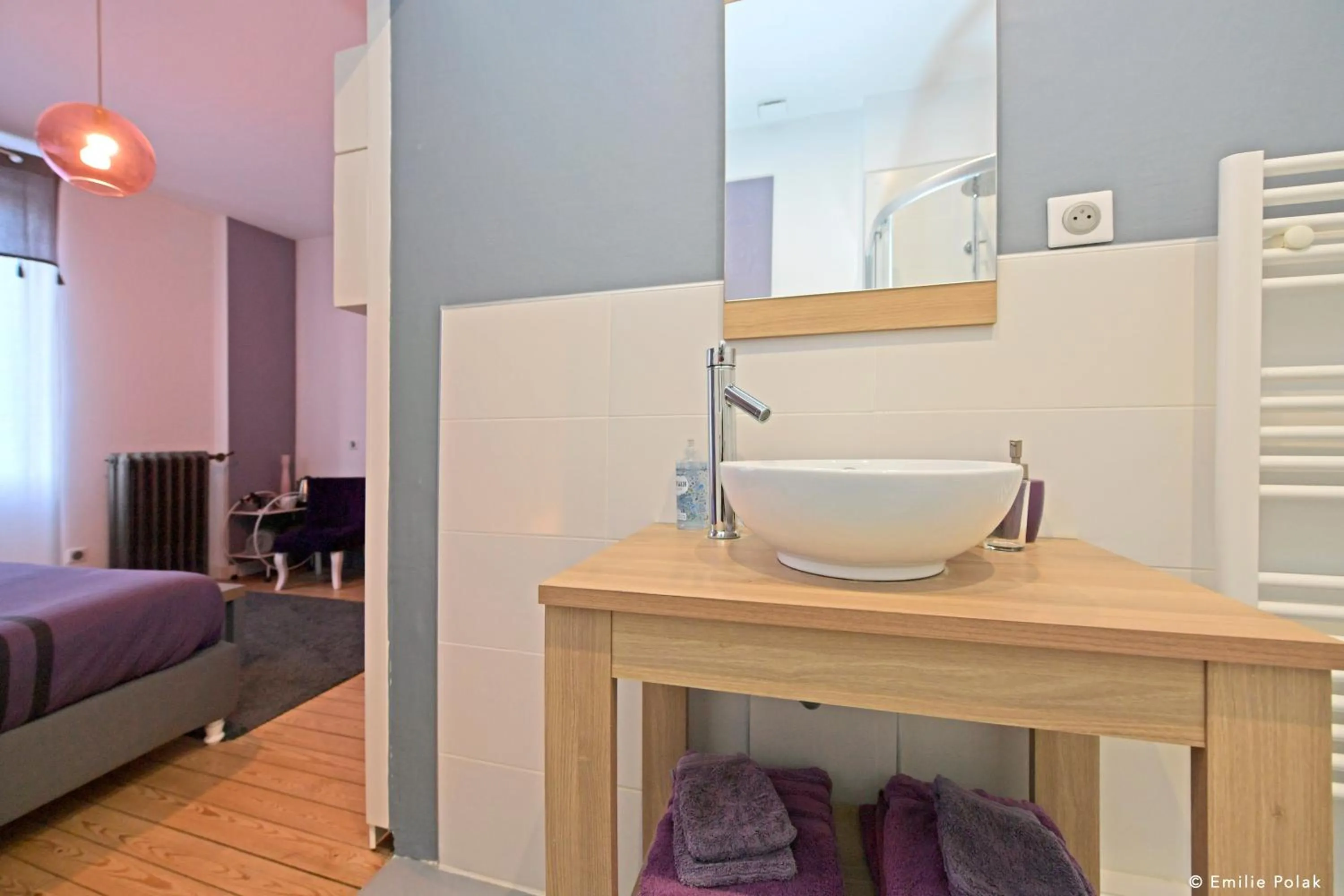 Bed in Chambres d'hotes Les Nuits Pastel