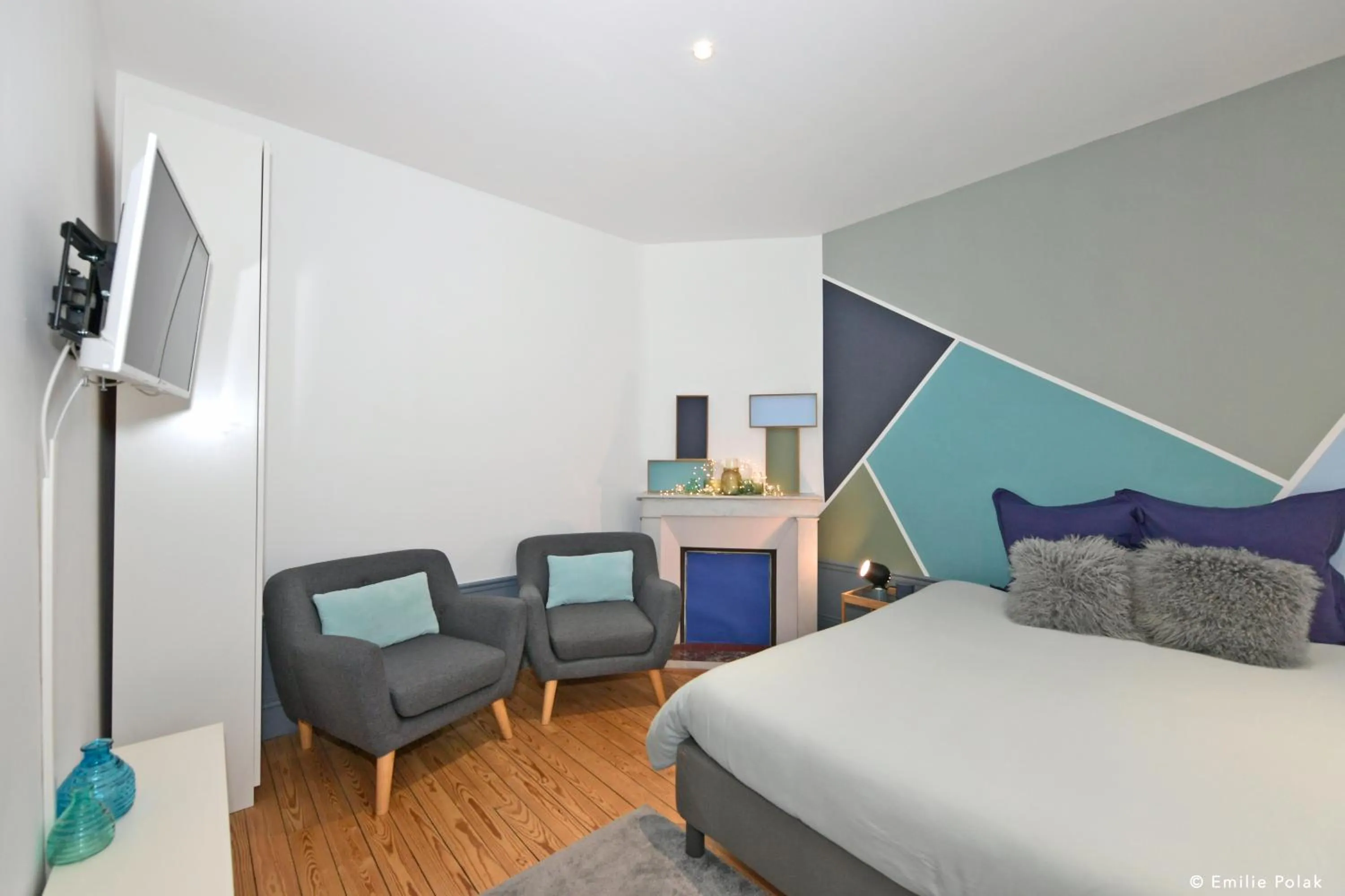 Bed in Chambres d'hotes Les Nuits Pastel