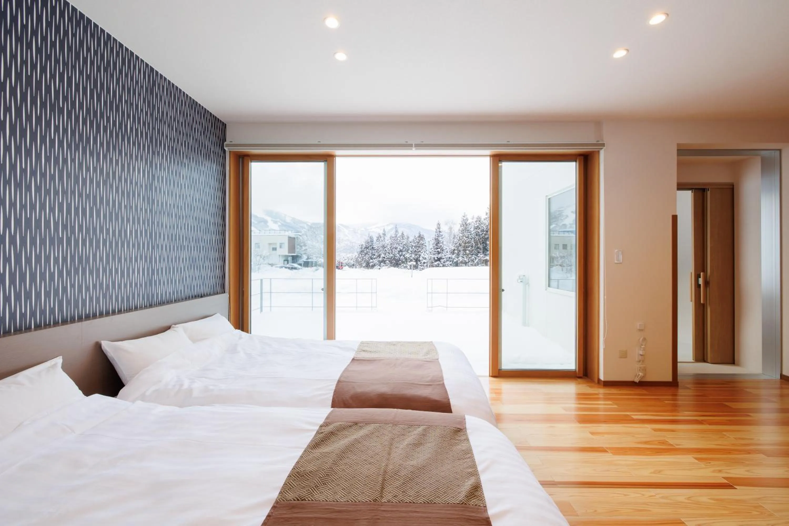 Bed in Hakuba Highland Hotel