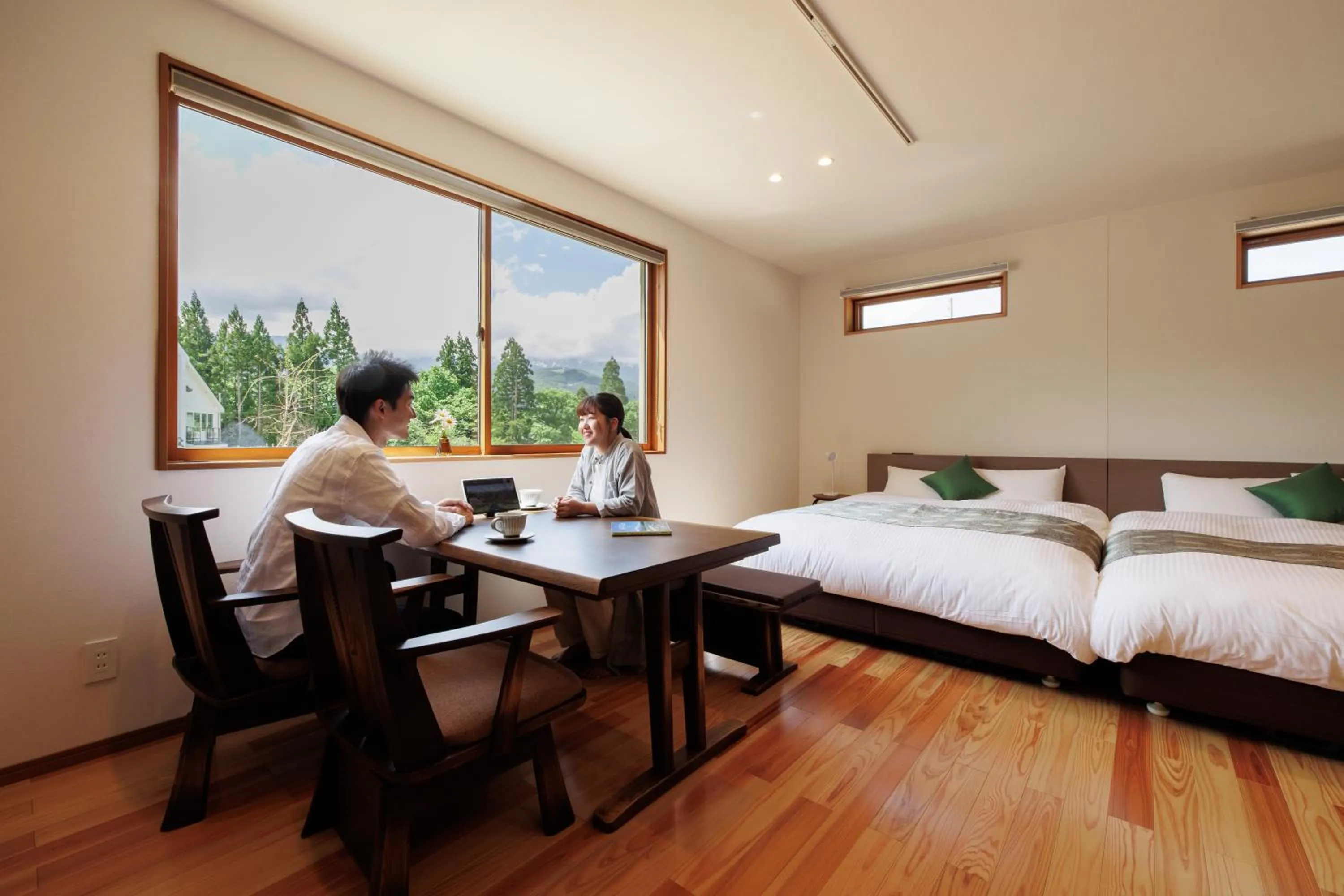 People, Bed in Hakuba Highland Hotel
